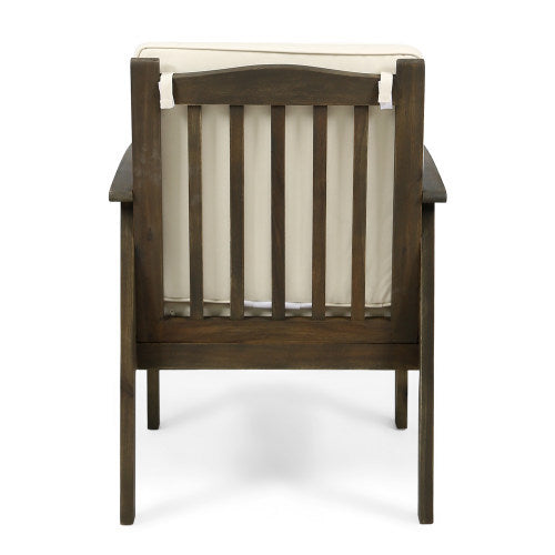 Patio Set Outdoor Acacia Wood Furniture Sets - Modern Club Chair Conversation Sets with Patio Dining Table