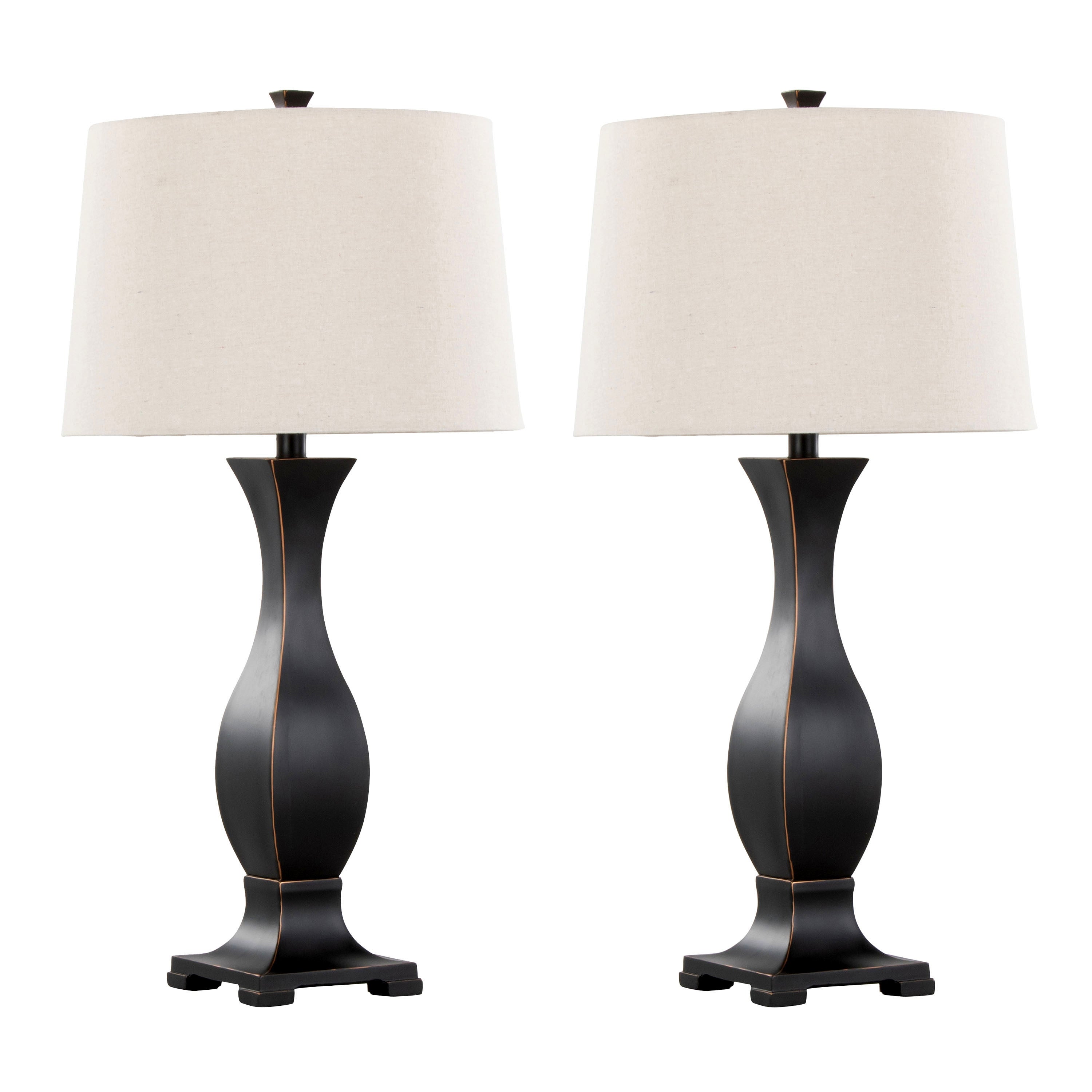 Riley 29" Contemporary Polyresin Table Lamp Set in Oil Rubbed Bronze