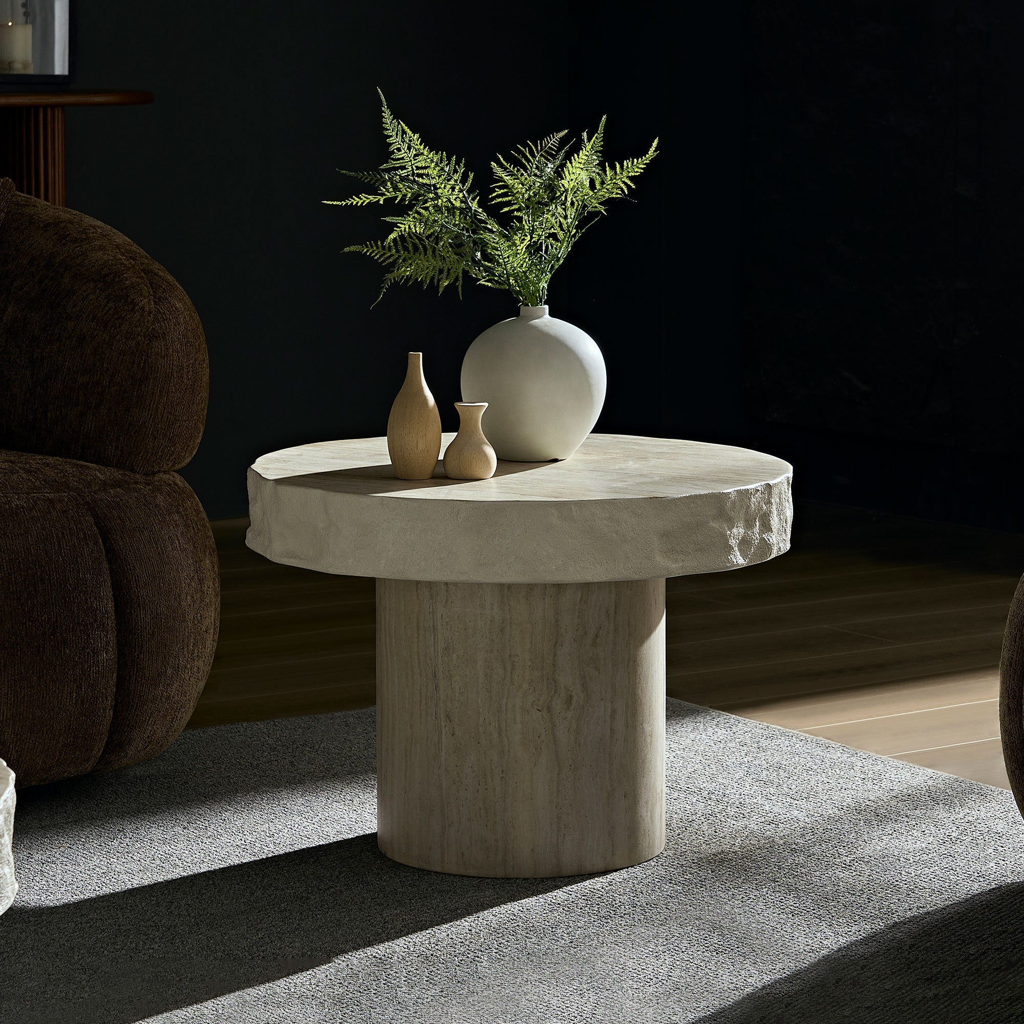 23.82 Inch Faux Mars Textural Patterns Coffee Table