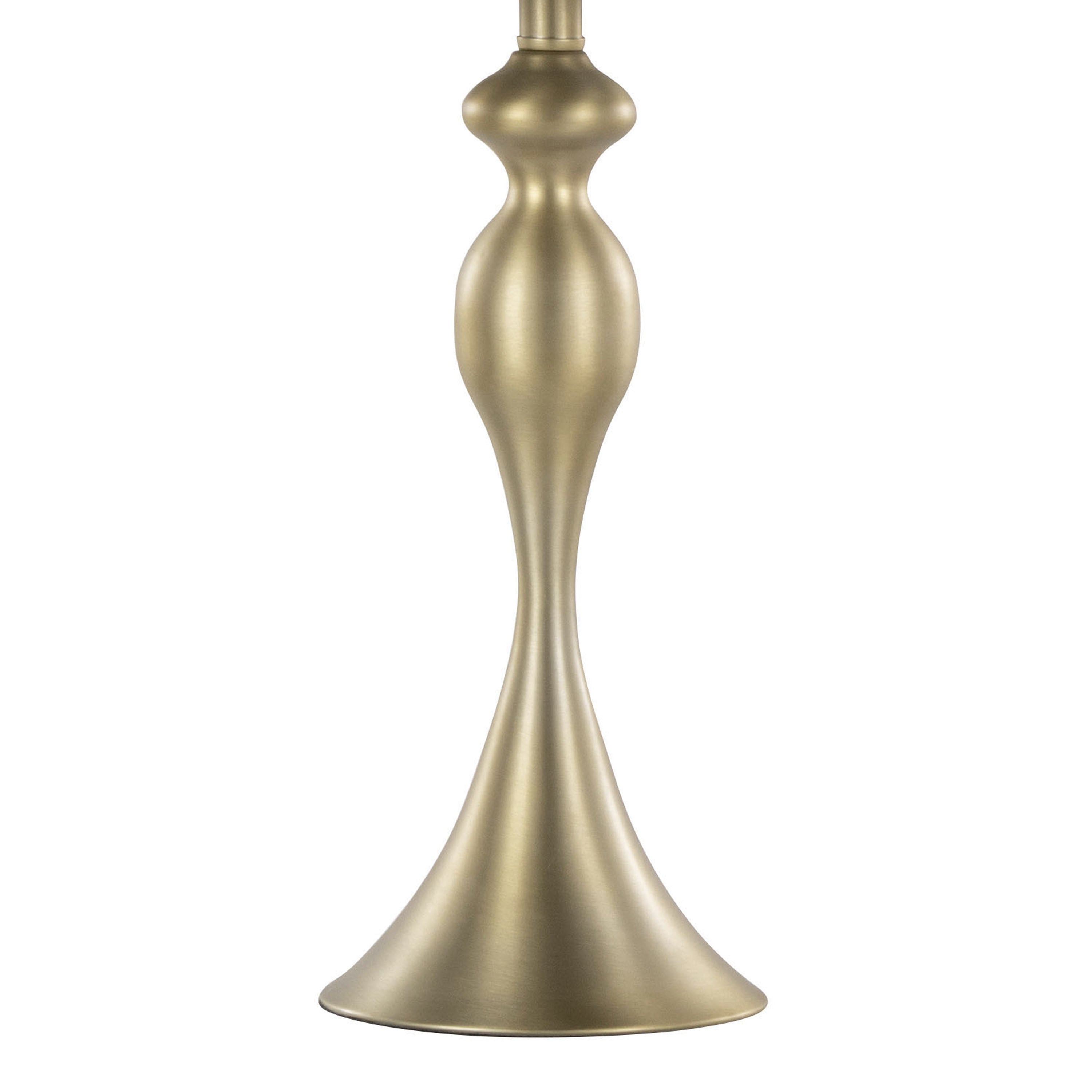 Ashland 27" Contemporary Metal Table Lamp Set in Gold with Linen Shades