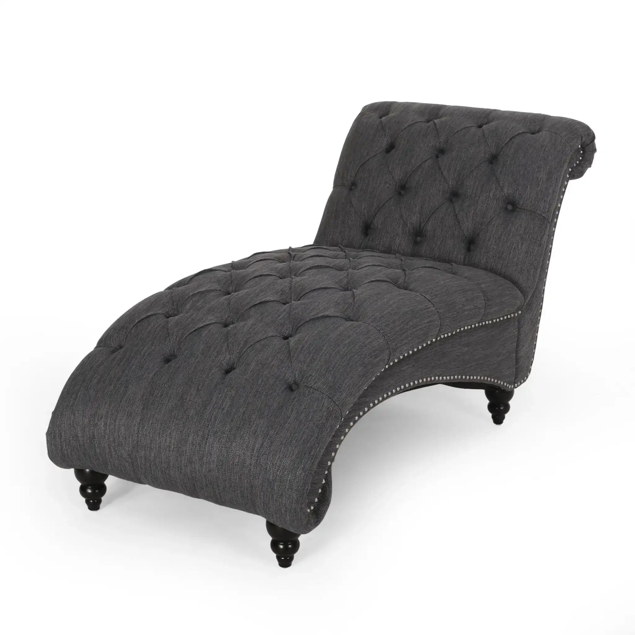 Chaise Lounge with Button Tufted Diamond Stitch