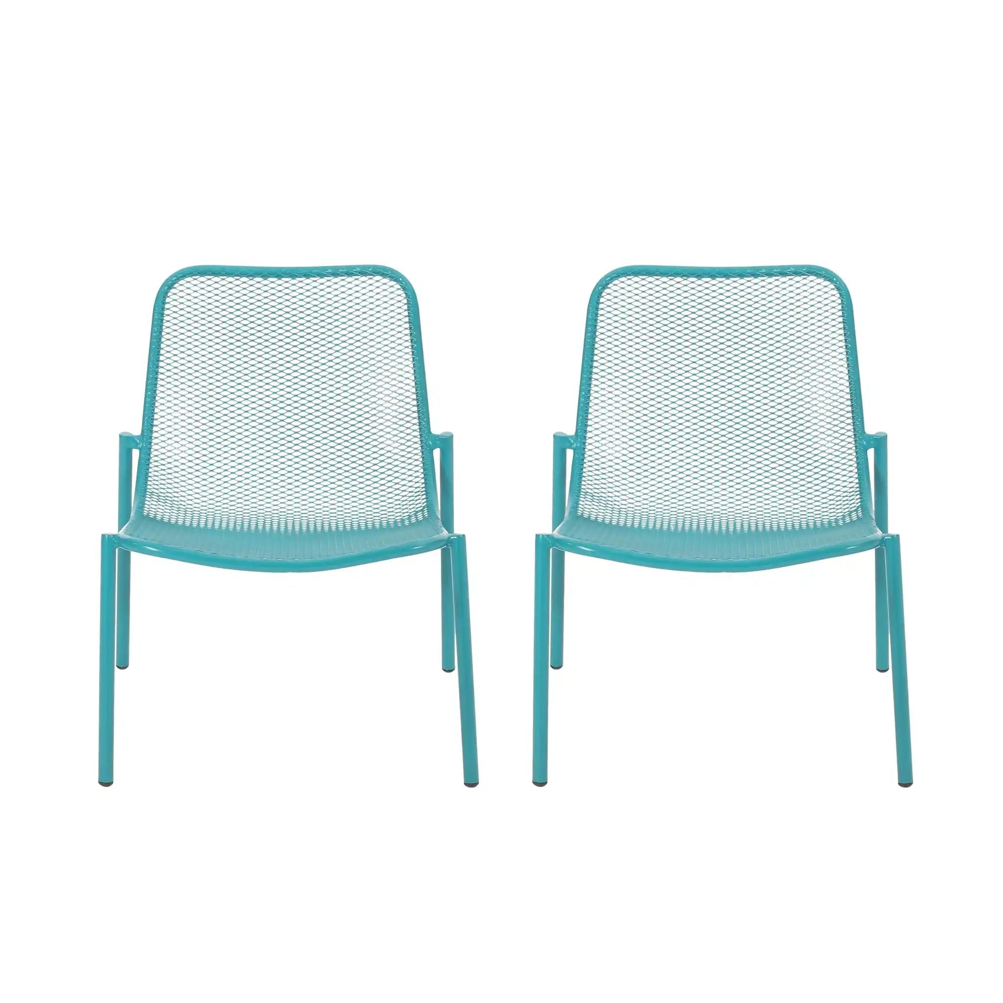 Outdoor Iron Chair With Mesh Design