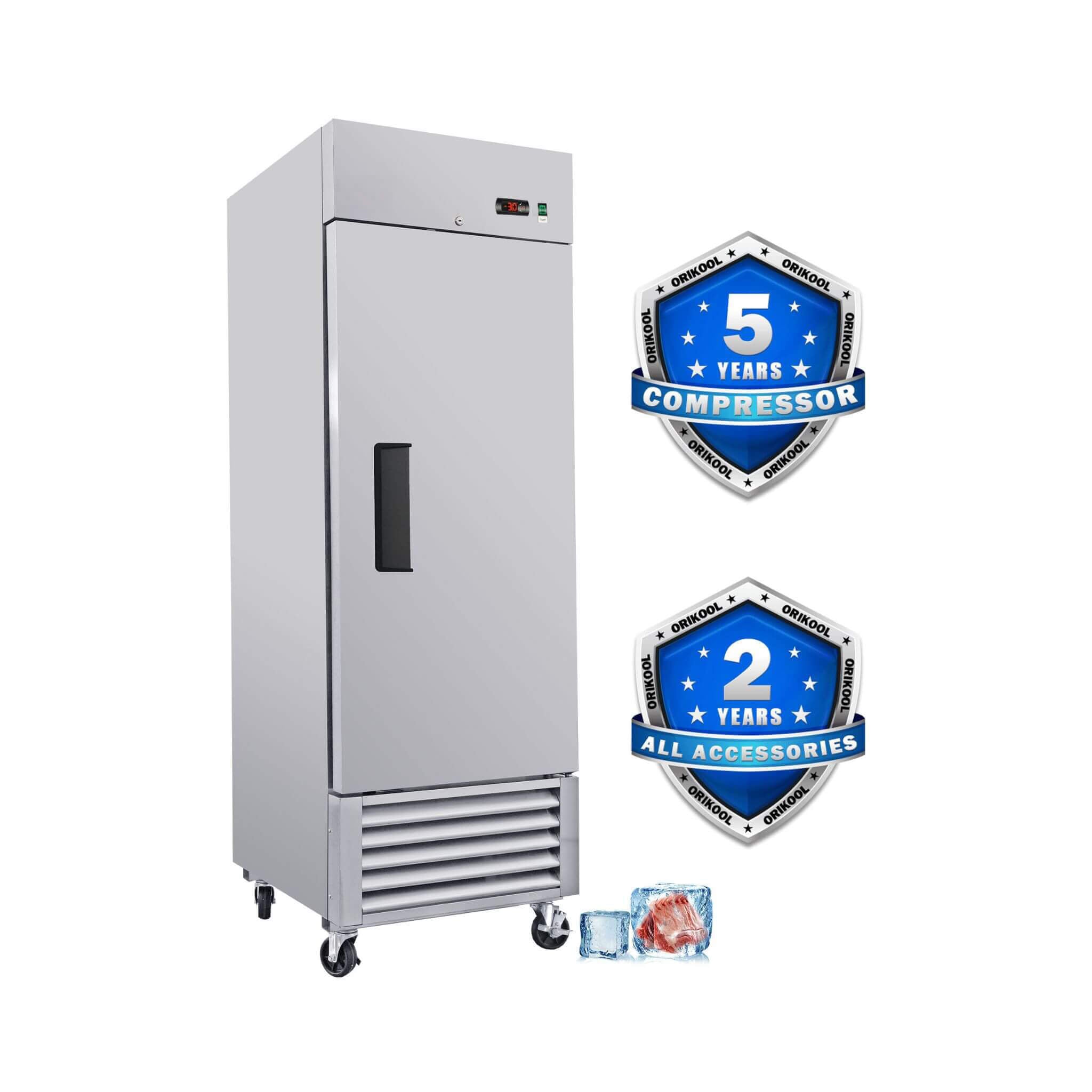 27-Inch Commercial 23 Cu.Ft Reach-In Stainless Steel Freezer (SAK96352)