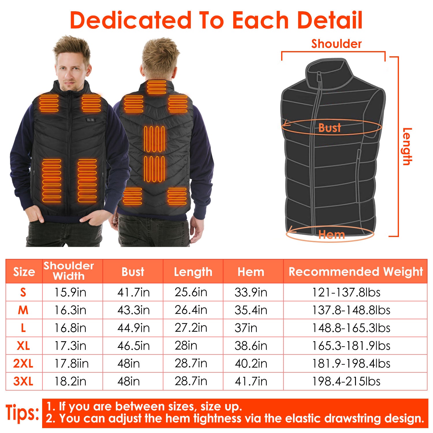 Heated Vest Electric USB Jacket Men Women