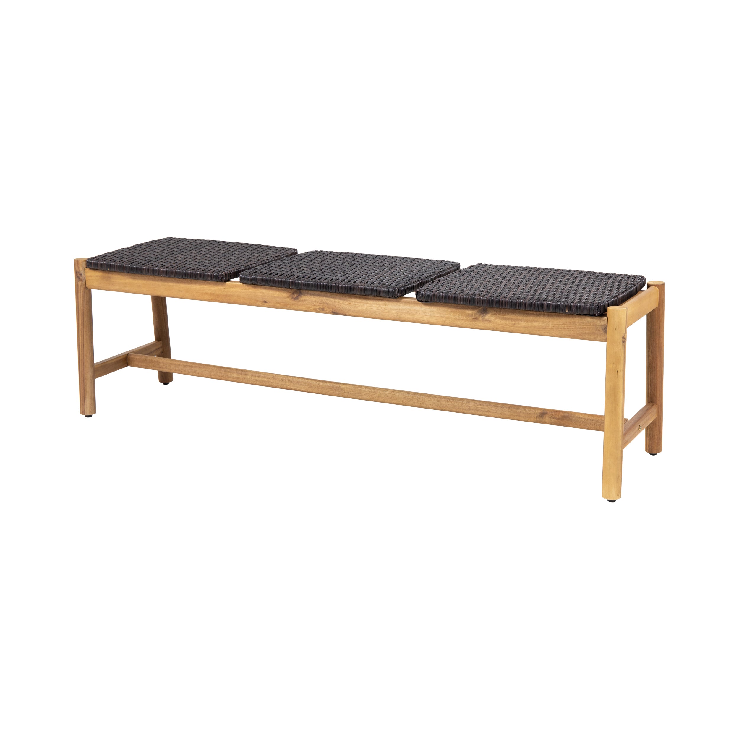 Cambria Rustic 3-Seater Outdoor Bench with Teak Finish