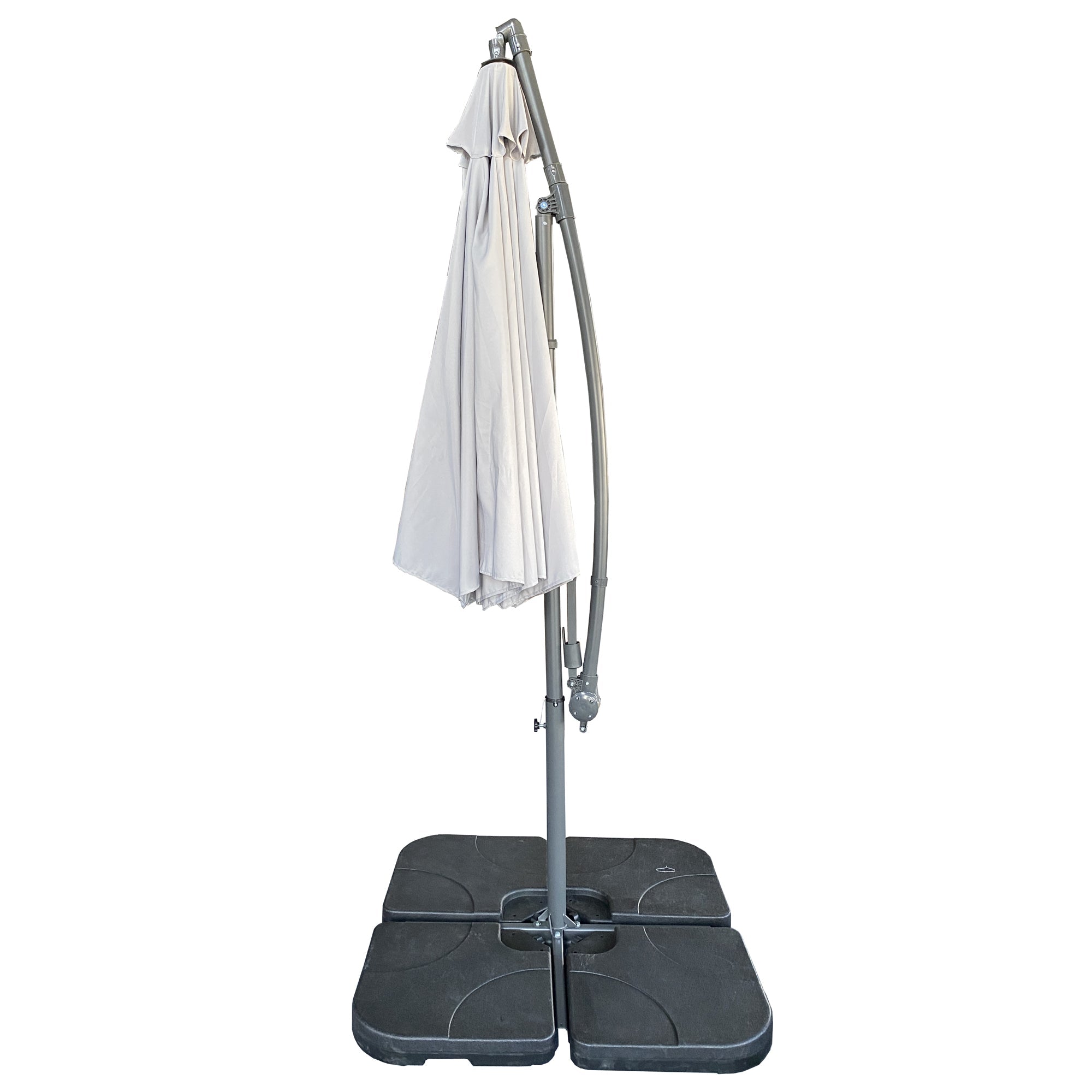 10 ft Offset Cantilever Patio Umbrella with Crank Gray