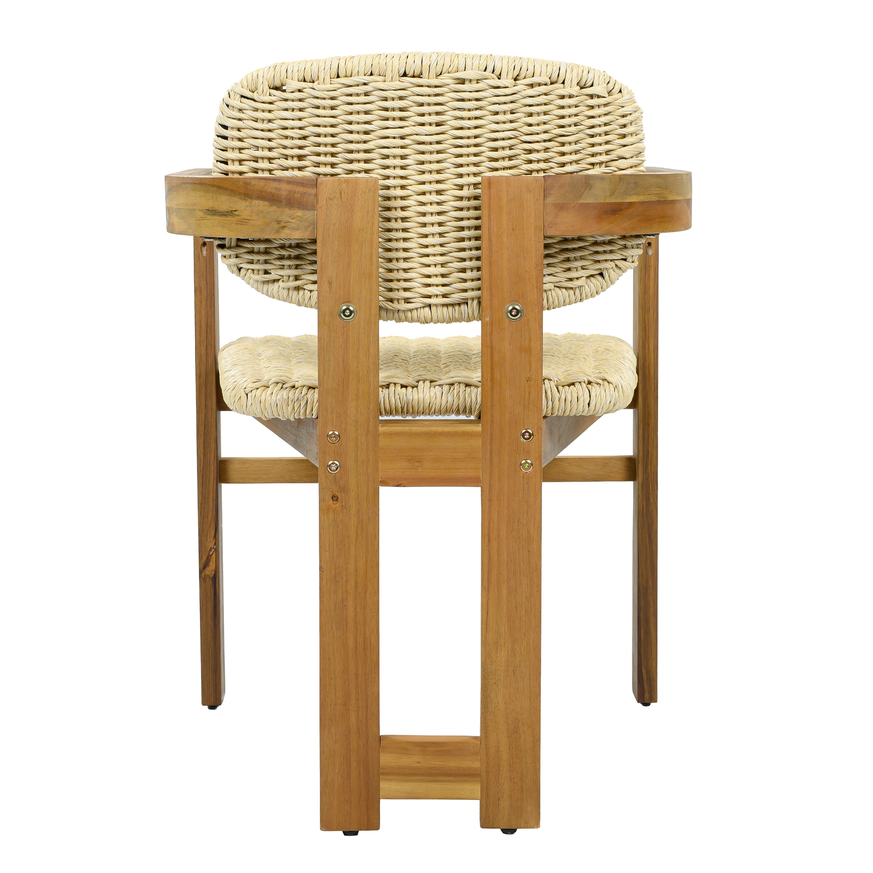 Outdoor Woven Rattan Chair Set Two Accent Chairs