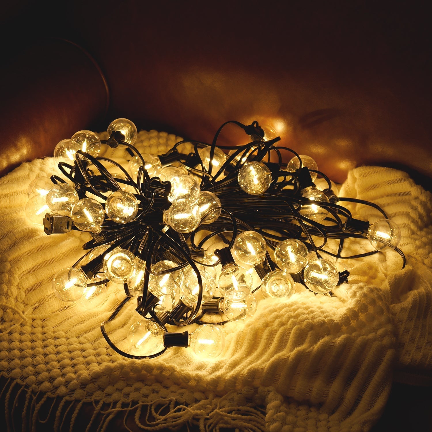 197FT LED Outdoor String Lights with 100 Shatterproof Bulbs