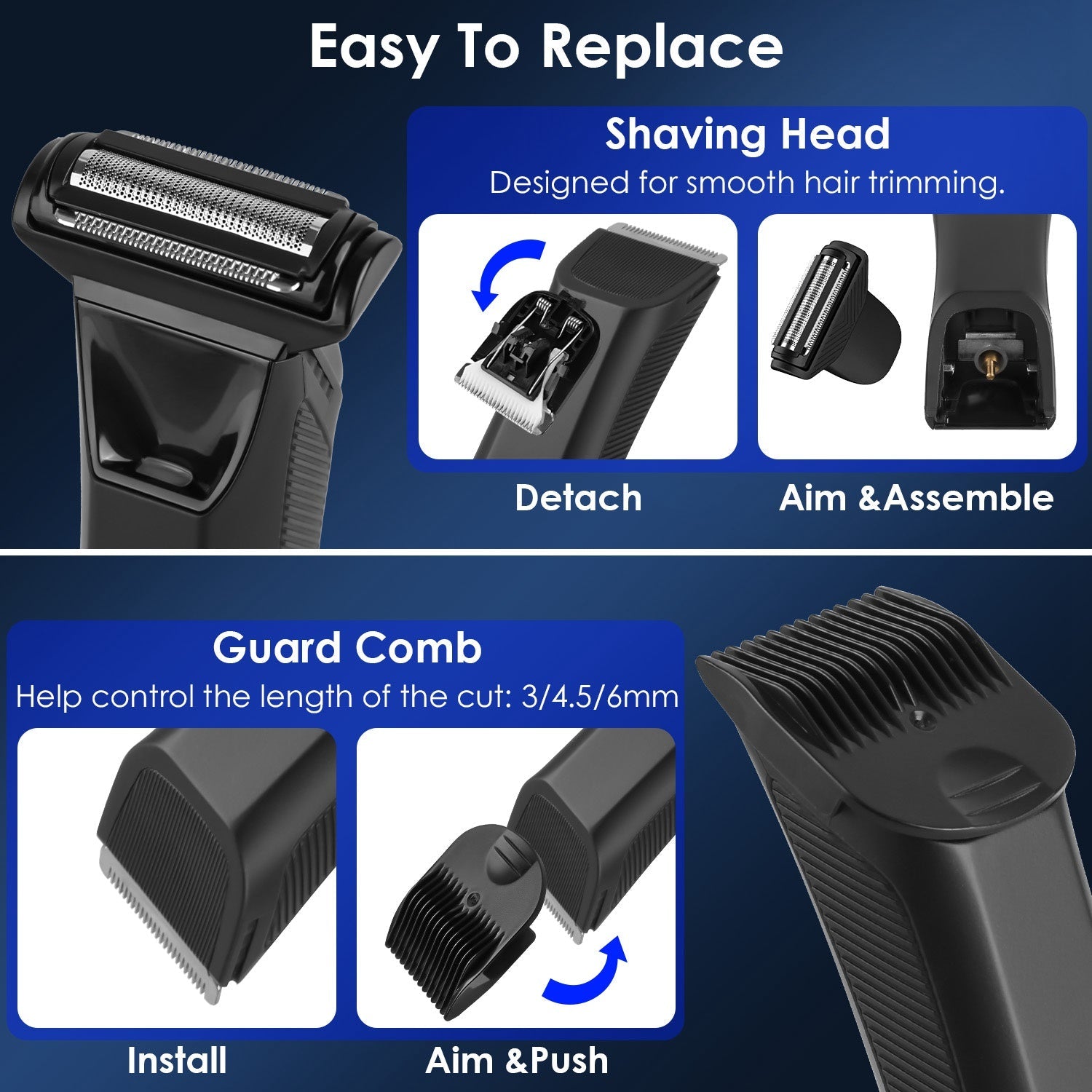 2 In 1 Electric Body Trimmer for Men