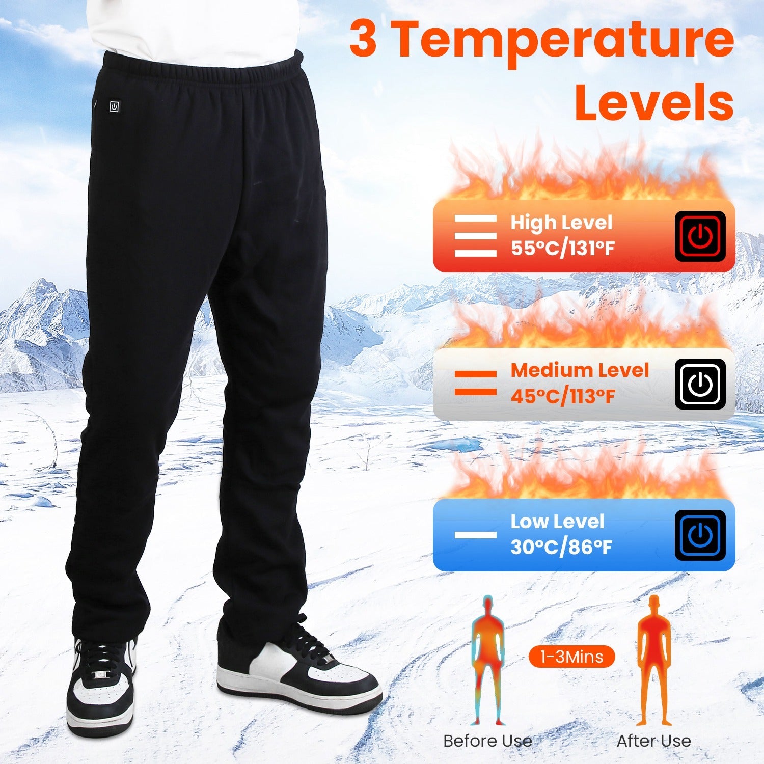 Winter Heated Pants for Men Women