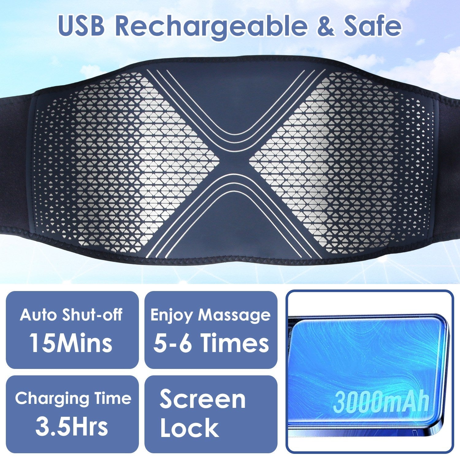 Lower Back Massager Heating Pad