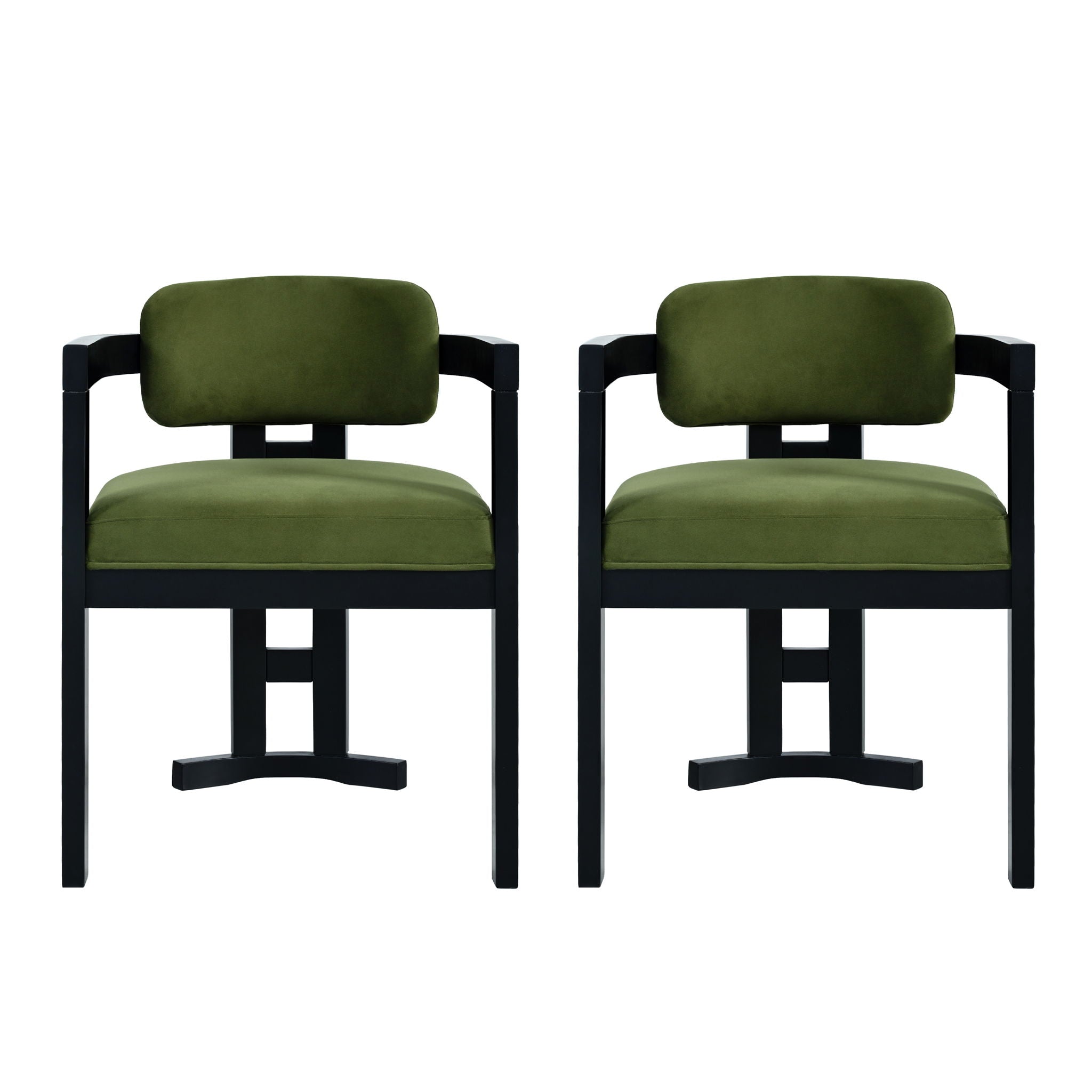 Stylish Indoor Upholstered Wood Dining Chair Set of 2