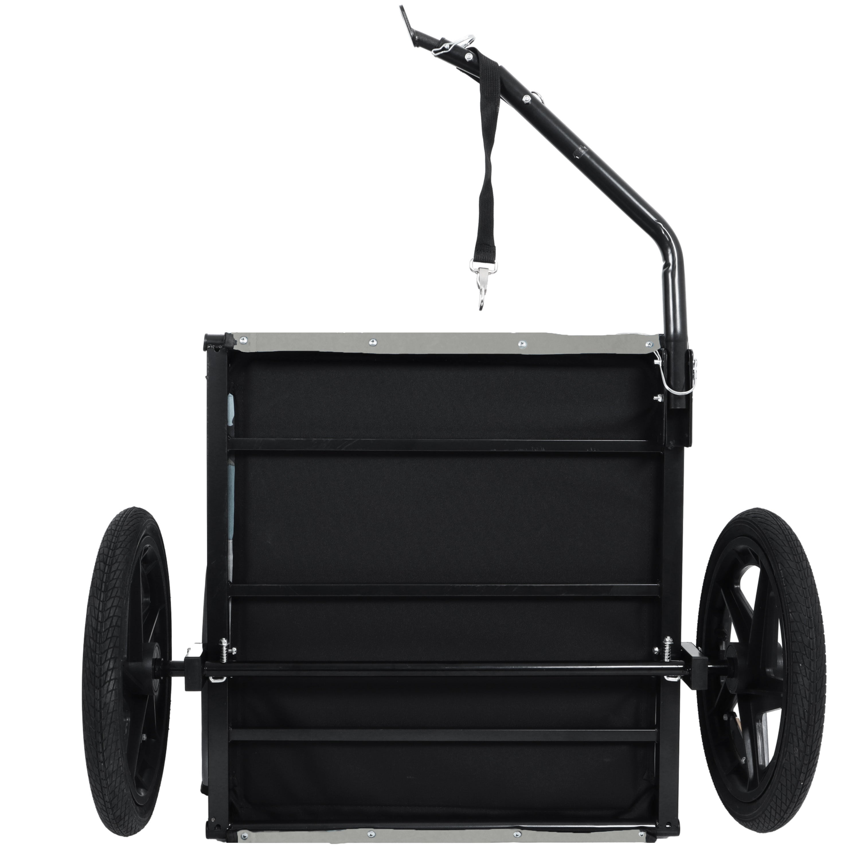Outdoor Heavy Duty Collapsible Pet Bike Trailer with 16-Inch All-Terrain Wheels