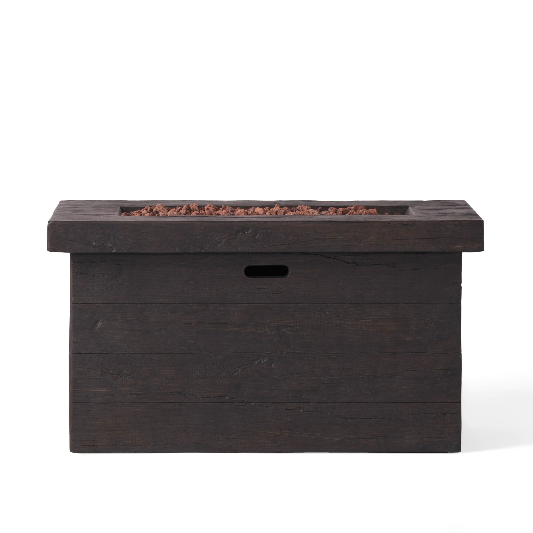 Custer Rectangular Fire Pit 50,000 BTU Magnesium Oxide - Brown