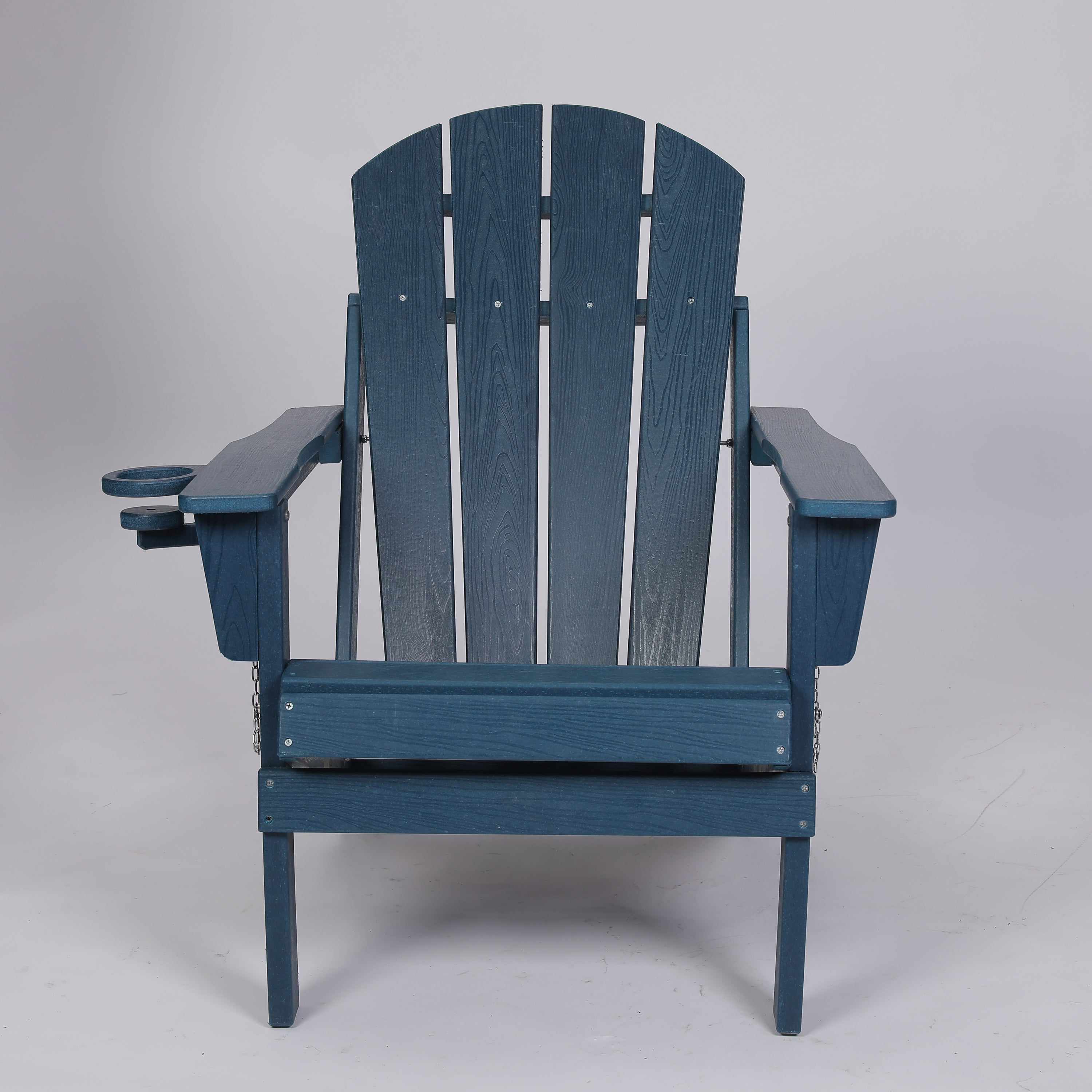 Folding Adirondack Chair with Dual Cup Holder - Navy Blue
