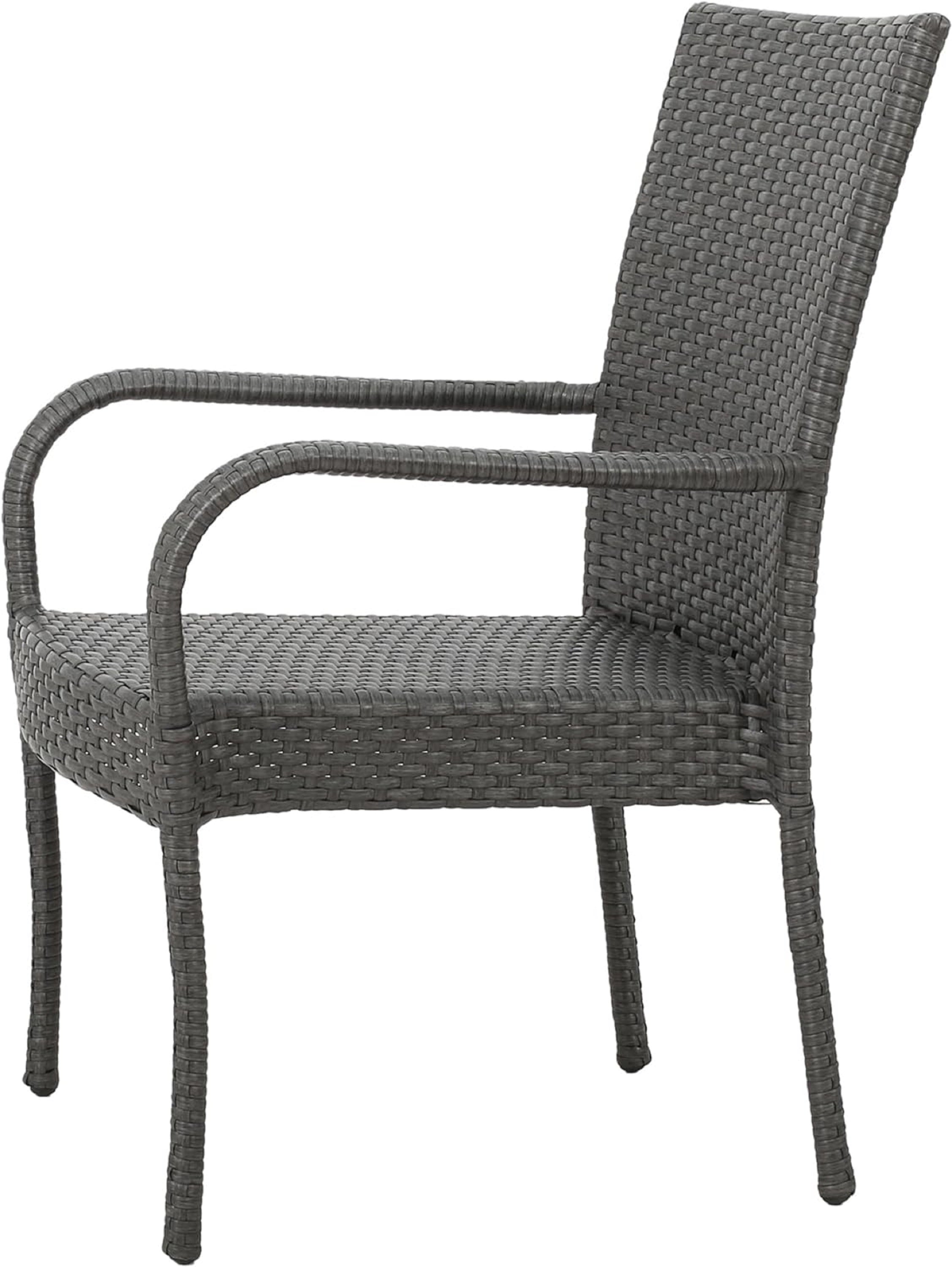 Littleton Grey PE Wicker Stacking Chair Set of 2