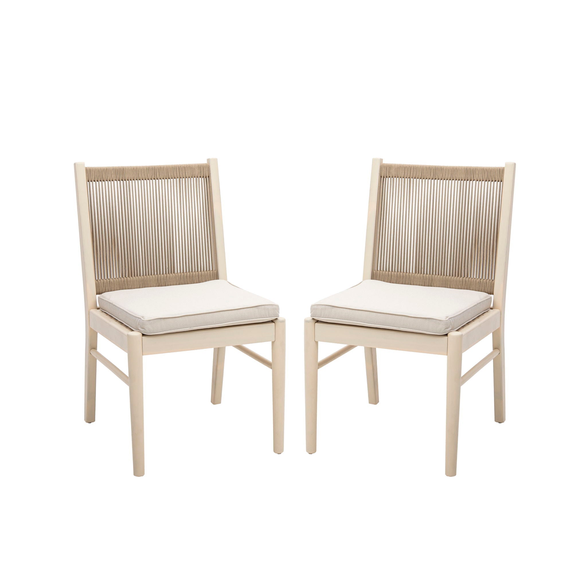 Cordoba Dining Chair Set of 2 with Acacia Wood Frame and Water Repellent Fabric