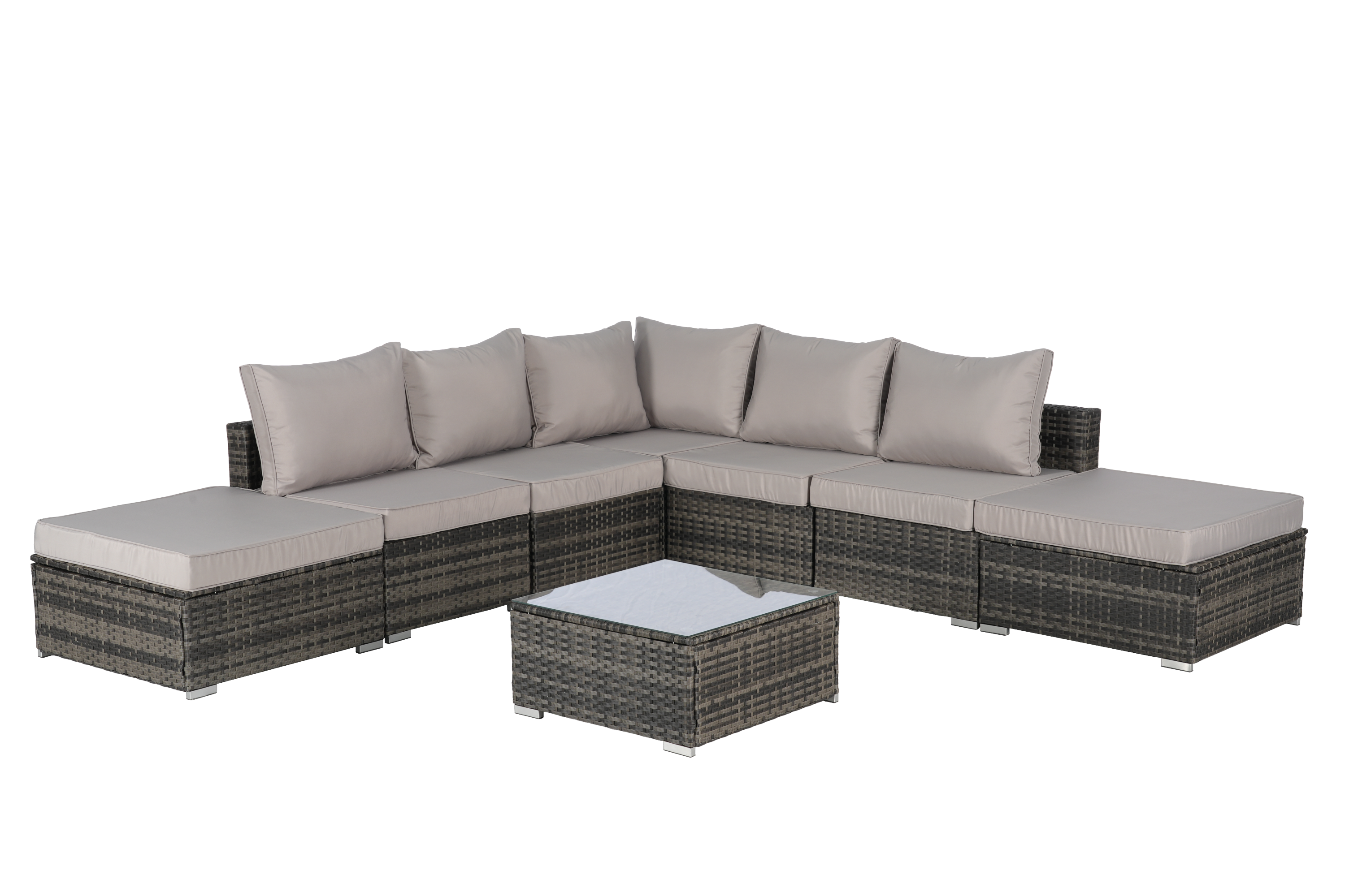 8 Pieces Outdoor Patio Sectional Sofa Couch