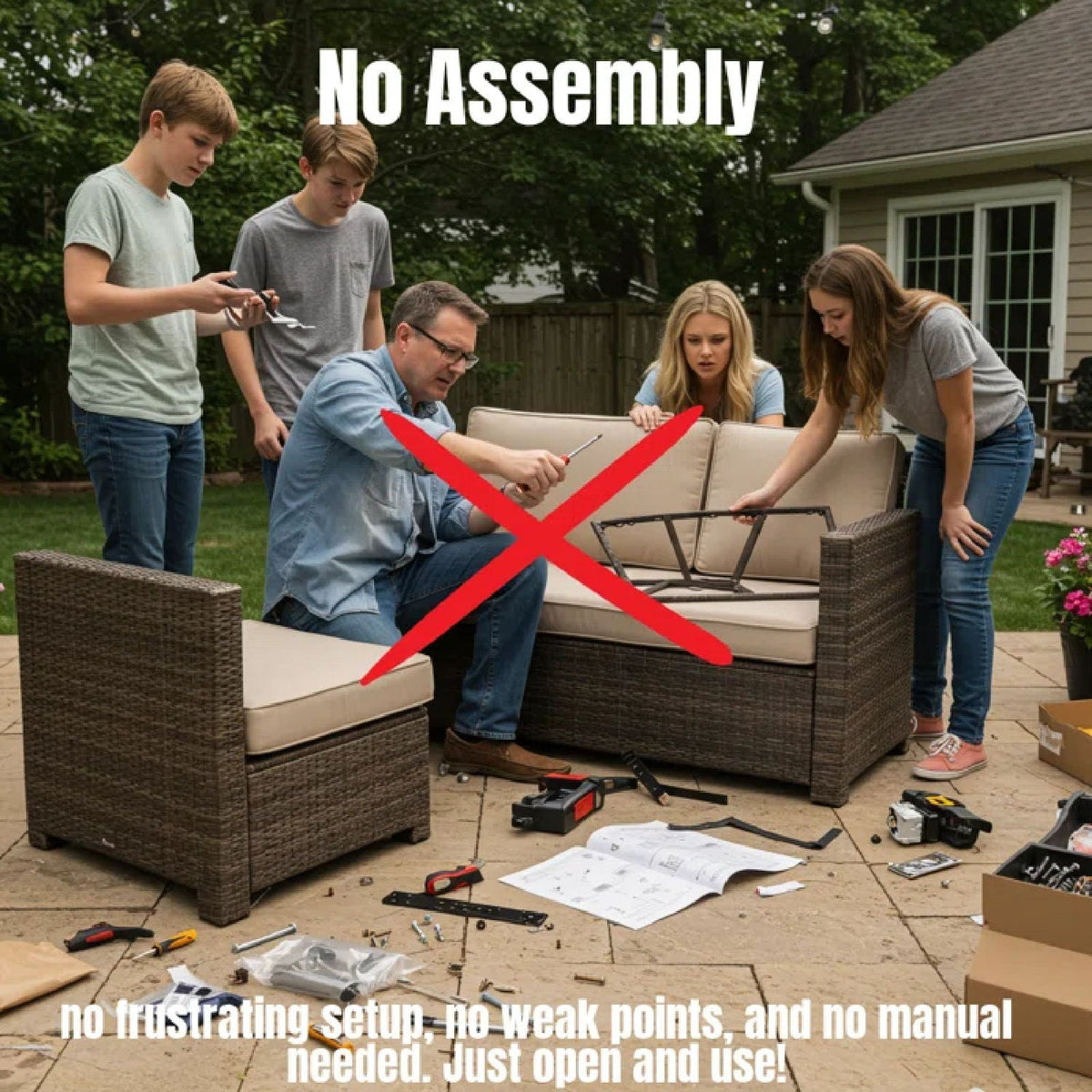 Outdoor Wicker Seating Group With Cushions