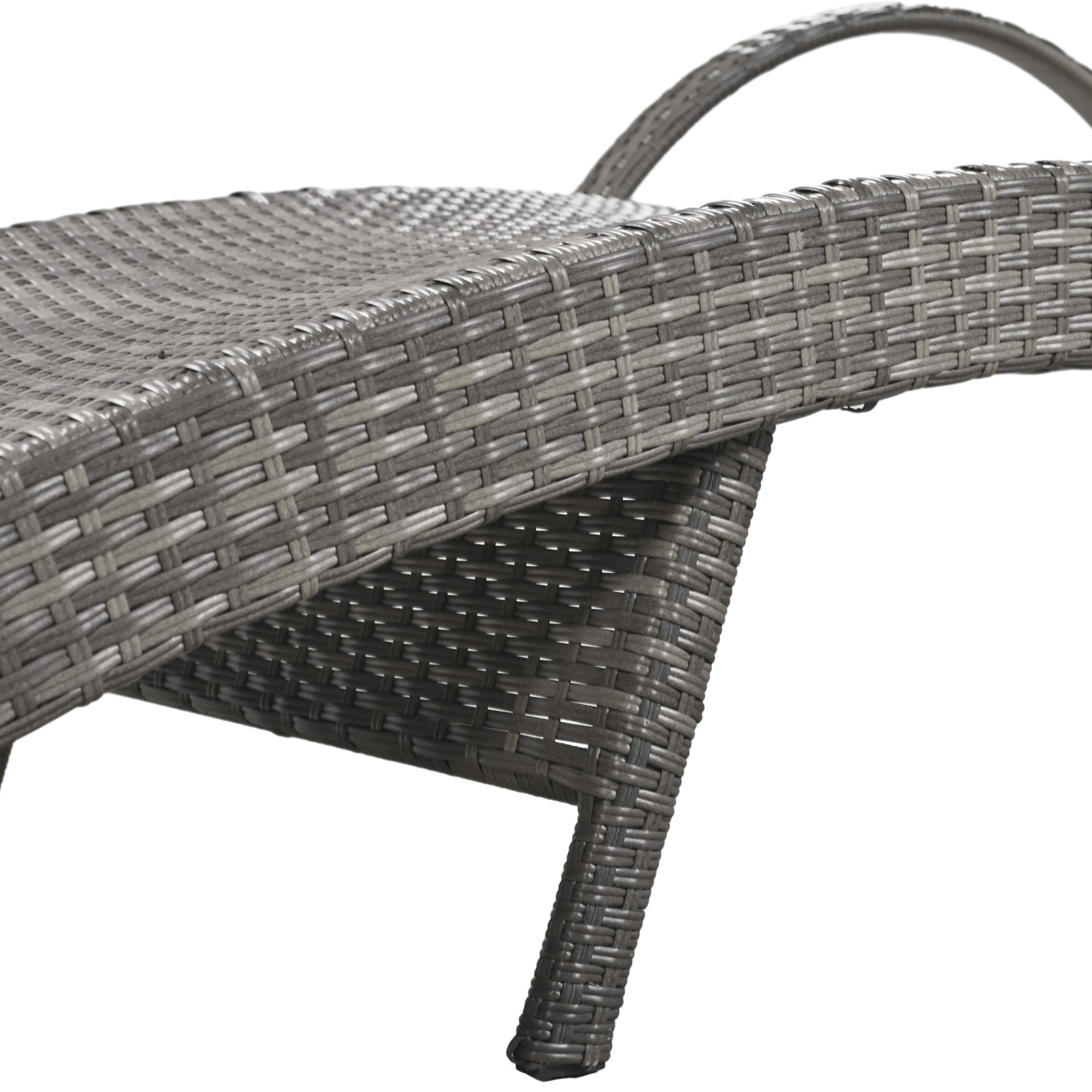 K&K 80" Outdoor Wicker Chaise Lounge Chairs Set of 2