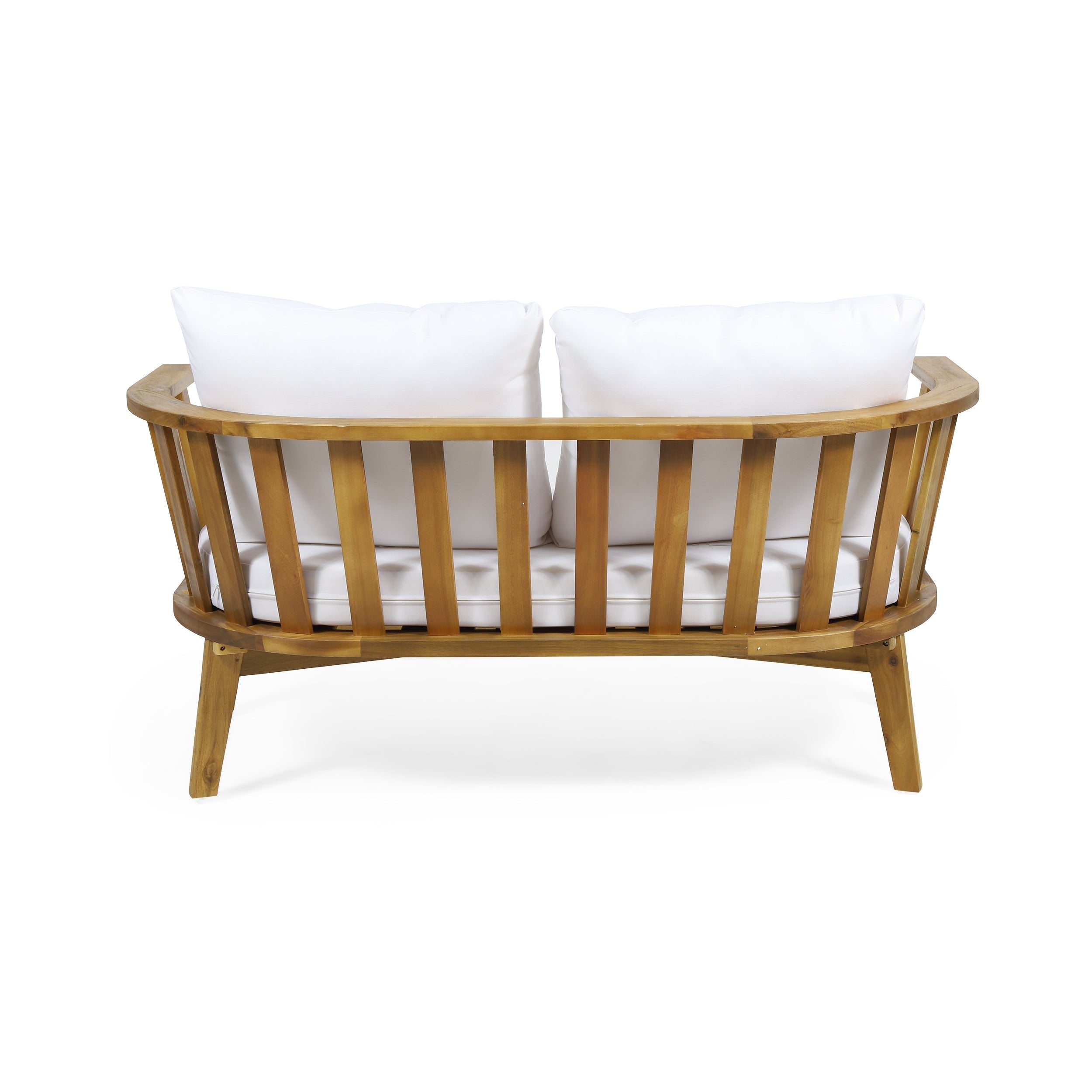 4-Pieces Acacia Wood Patio Furniture Set with Cushions
