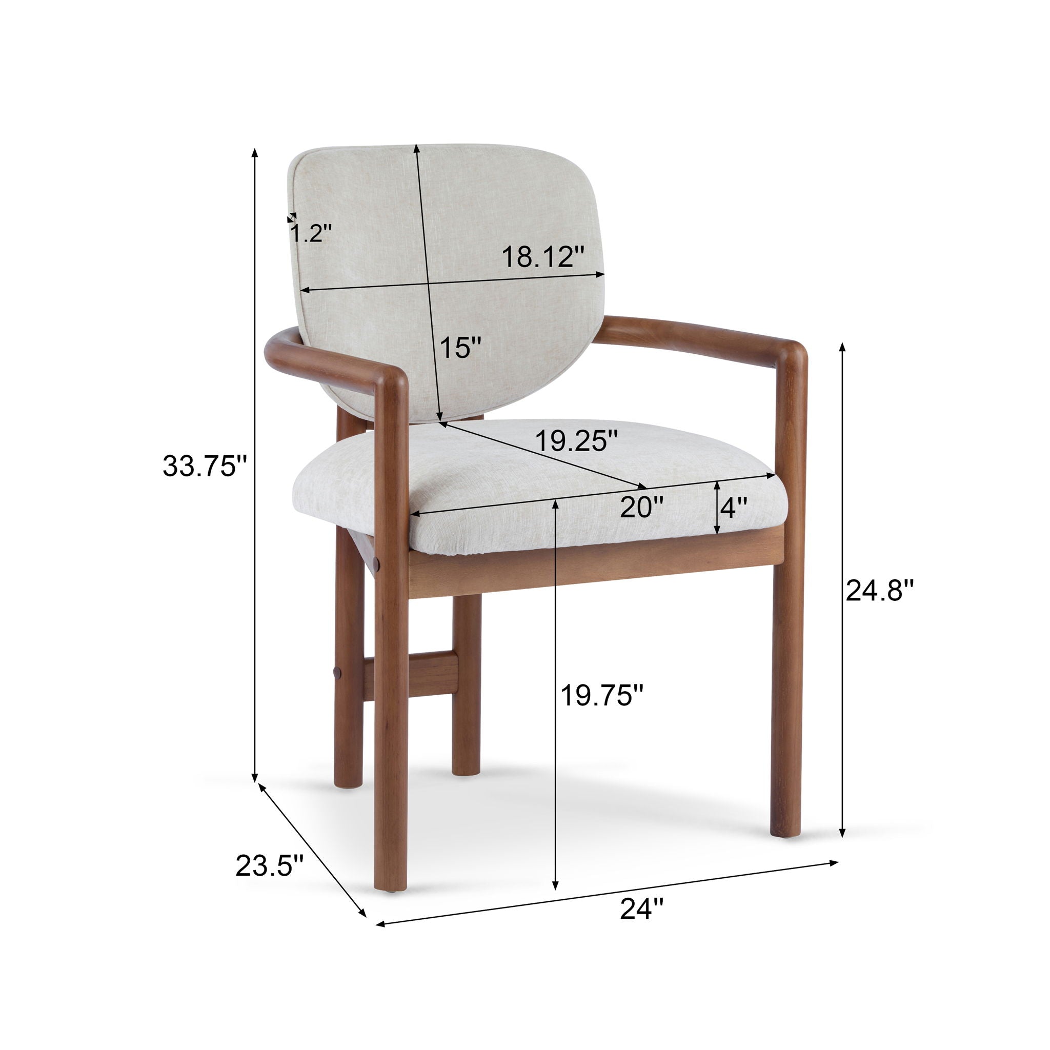 Upholstered Arm Dining Chairs (Set of 2)