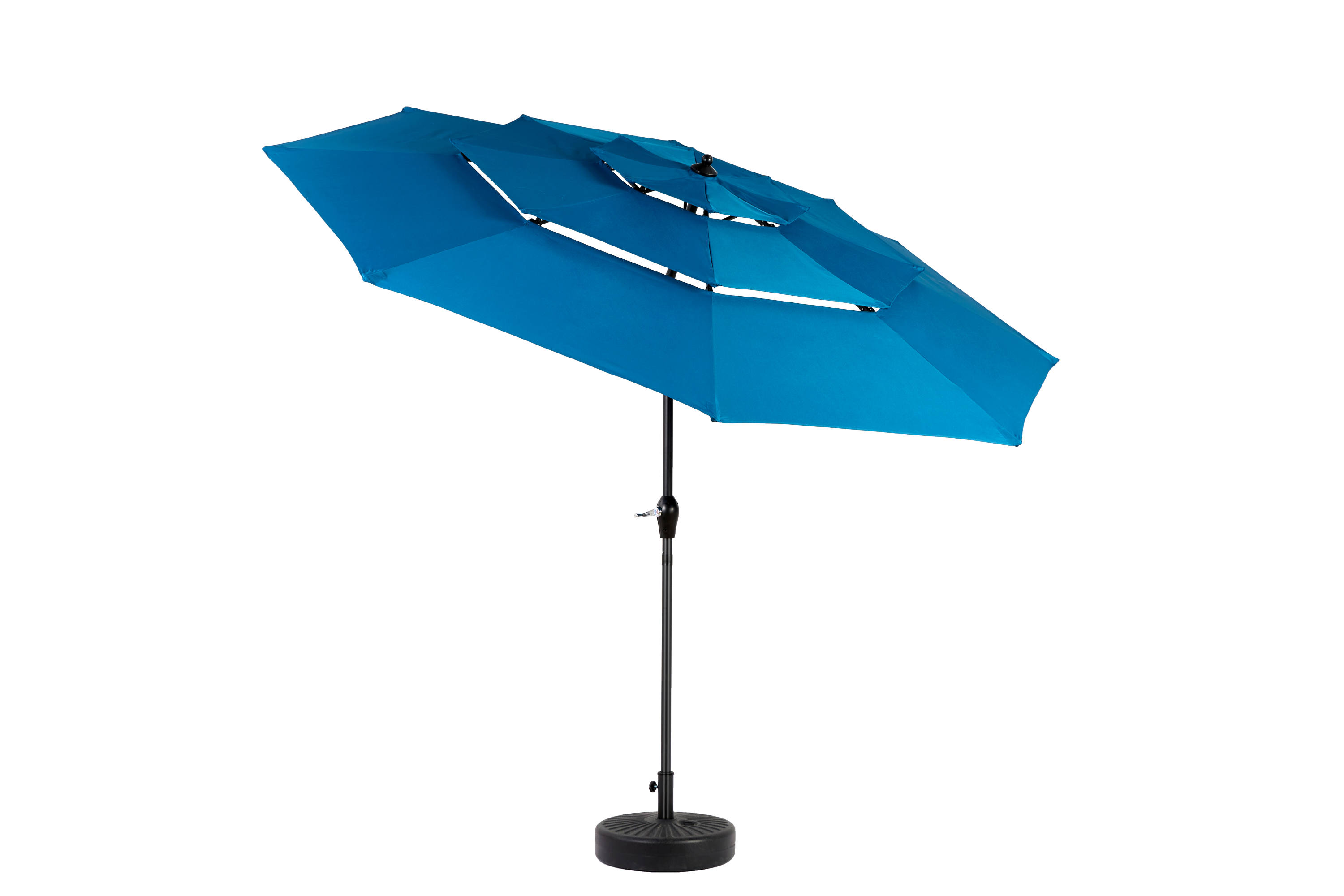 Aluminium 10ft 3 Tier Auto-tilt Outdoor Patio Umbrella - Dark Blue