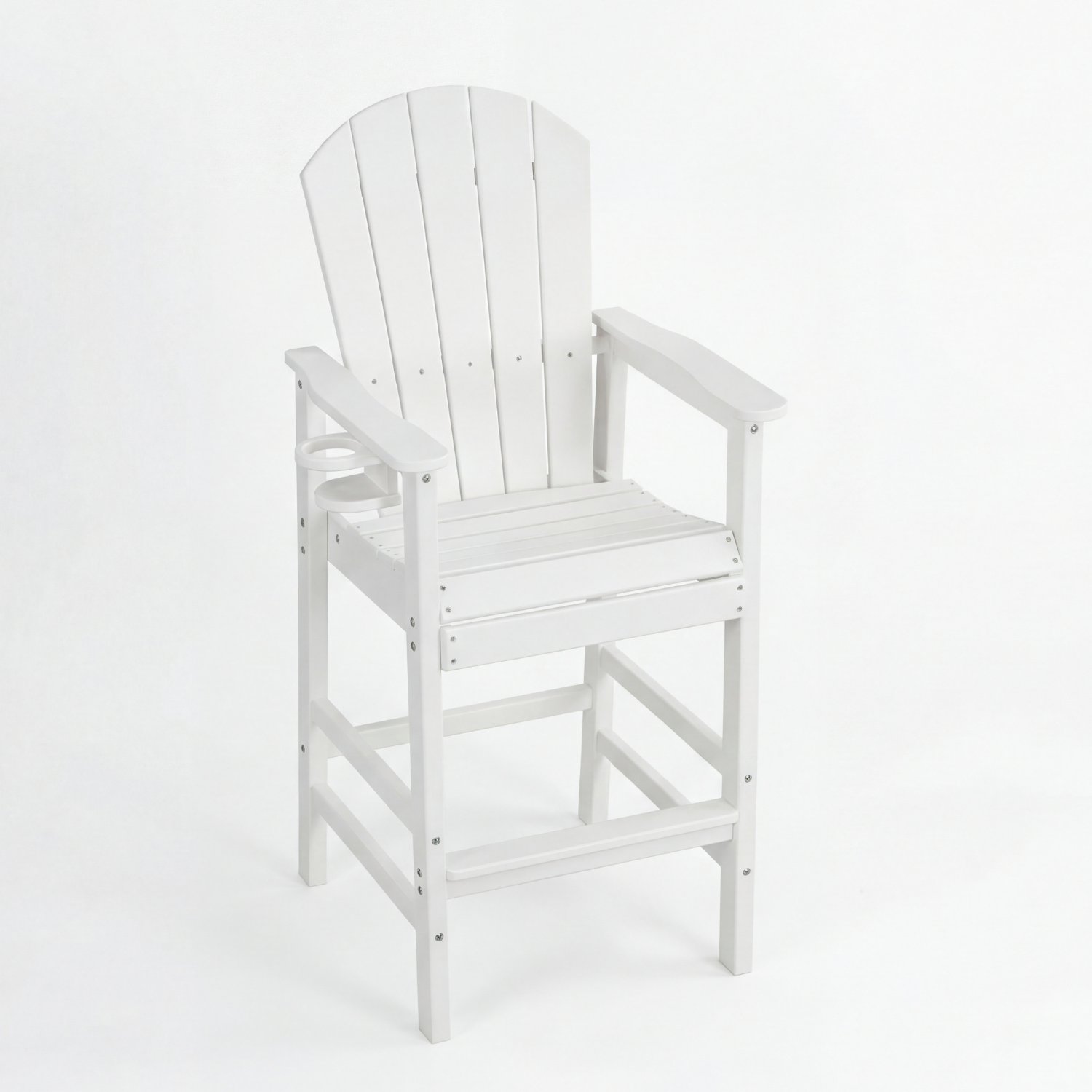HDPE Bar Height Adirondack Patio Chair Outdoor Bar Chair With Cup Holder And Armrests