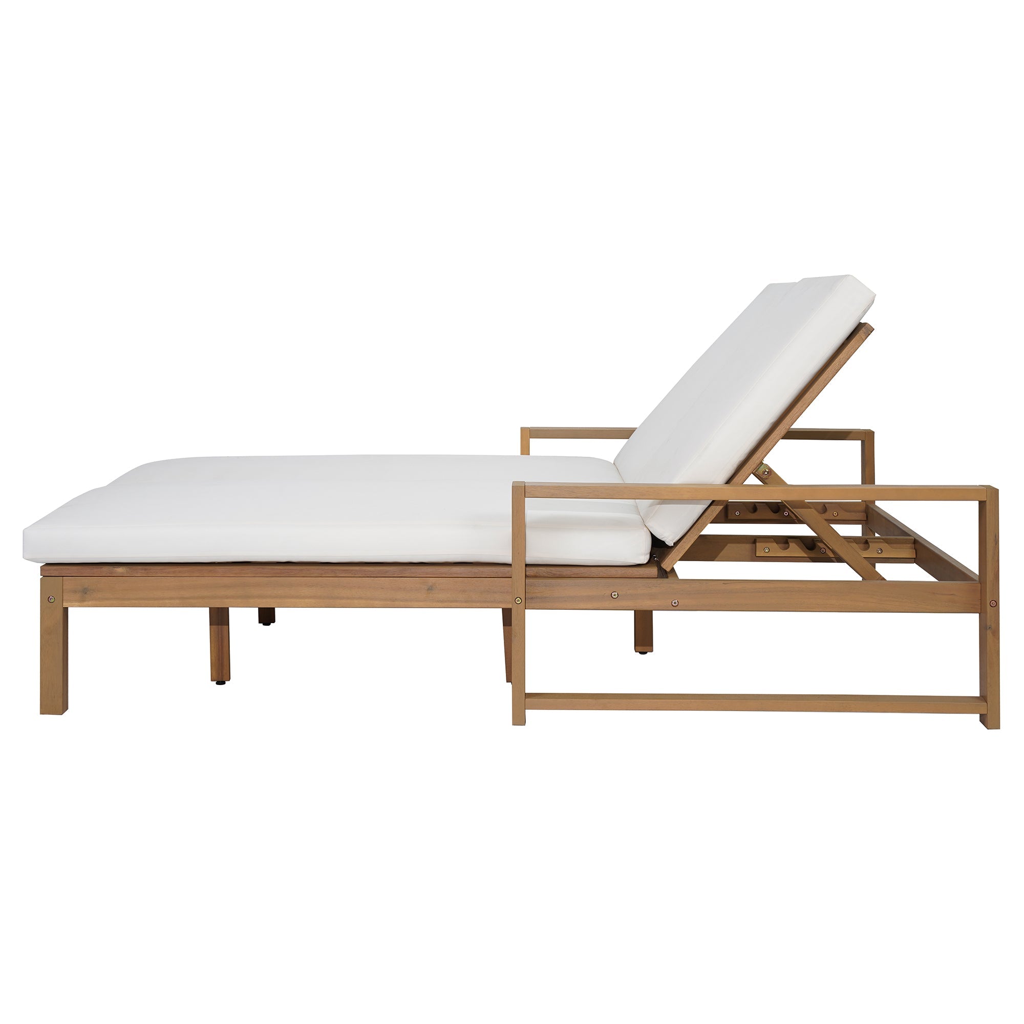 TREXM Outdoor Double Lounge Chair with 5-Position Adjustable Backrest