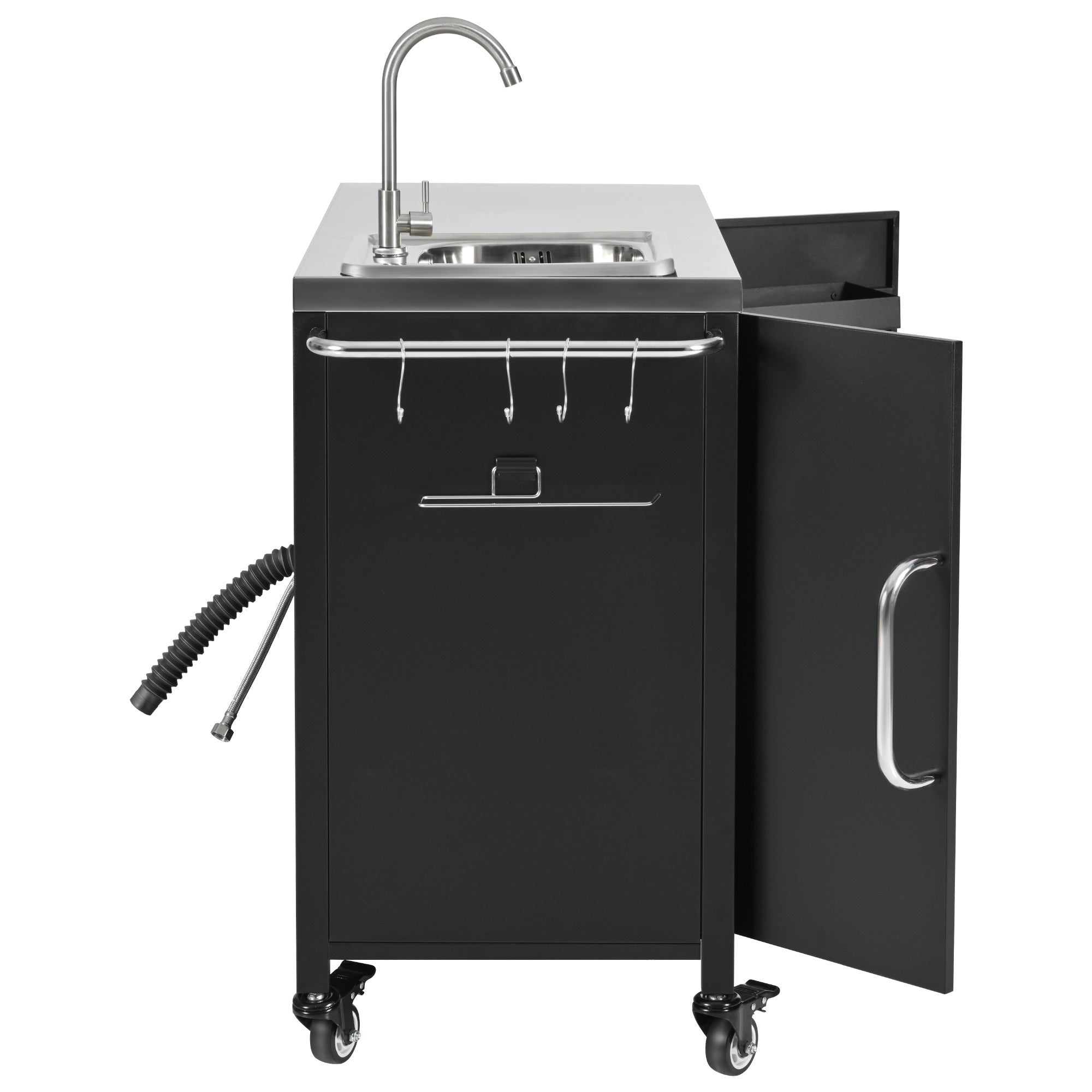 K&K 55.5" Outdoor Kitchen Island with Sink
