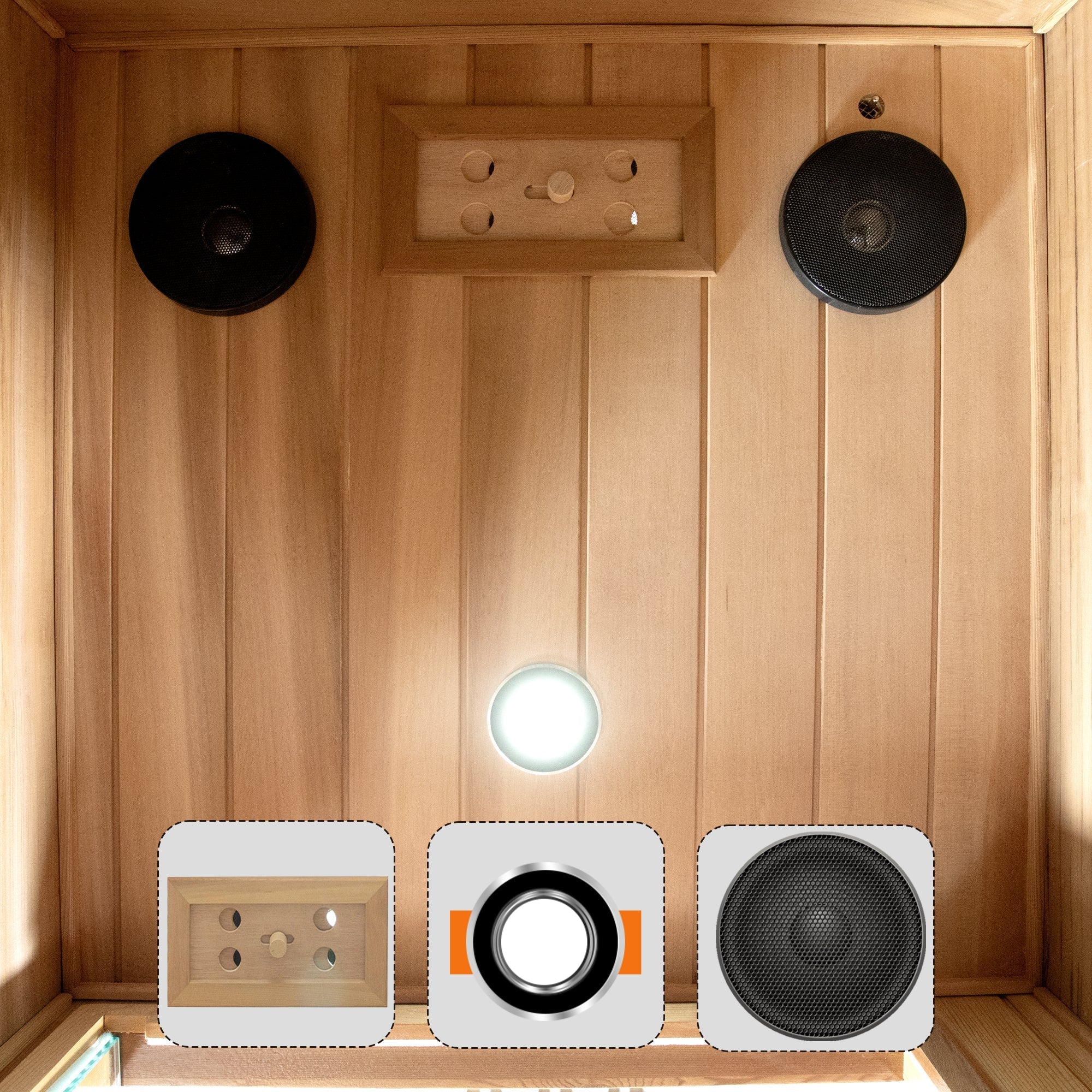 One person Far infrared red cedar standard indoor sauna room