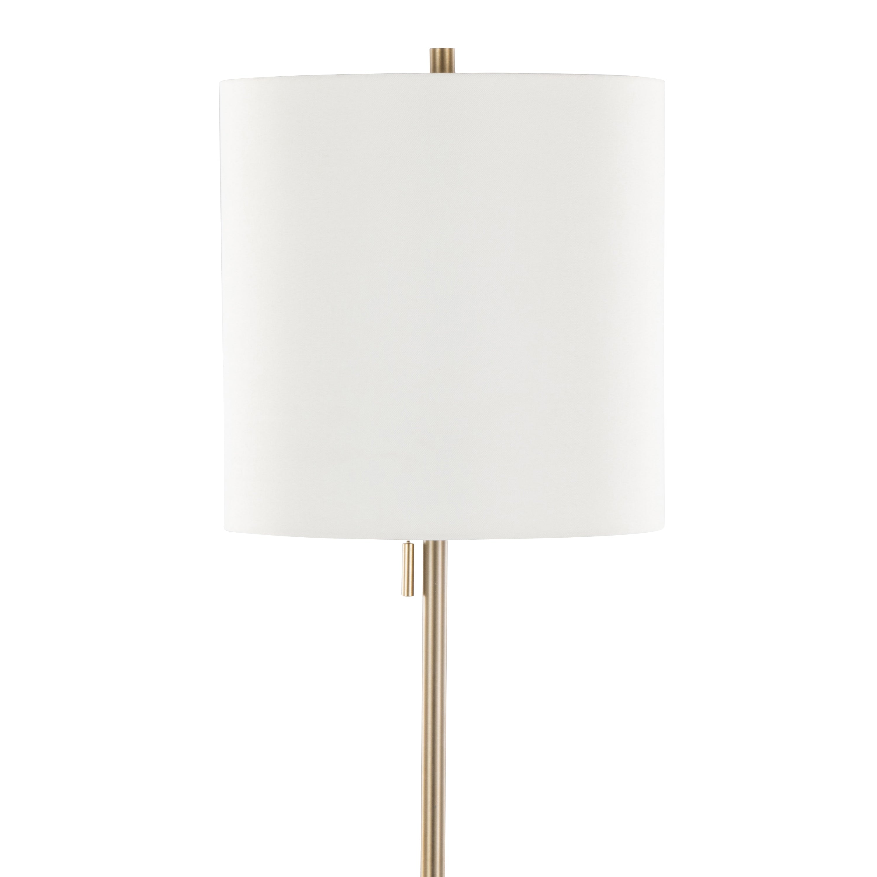 Cone 64' Contemporary Metal Floor Lamp in Gold with White Linen Shade