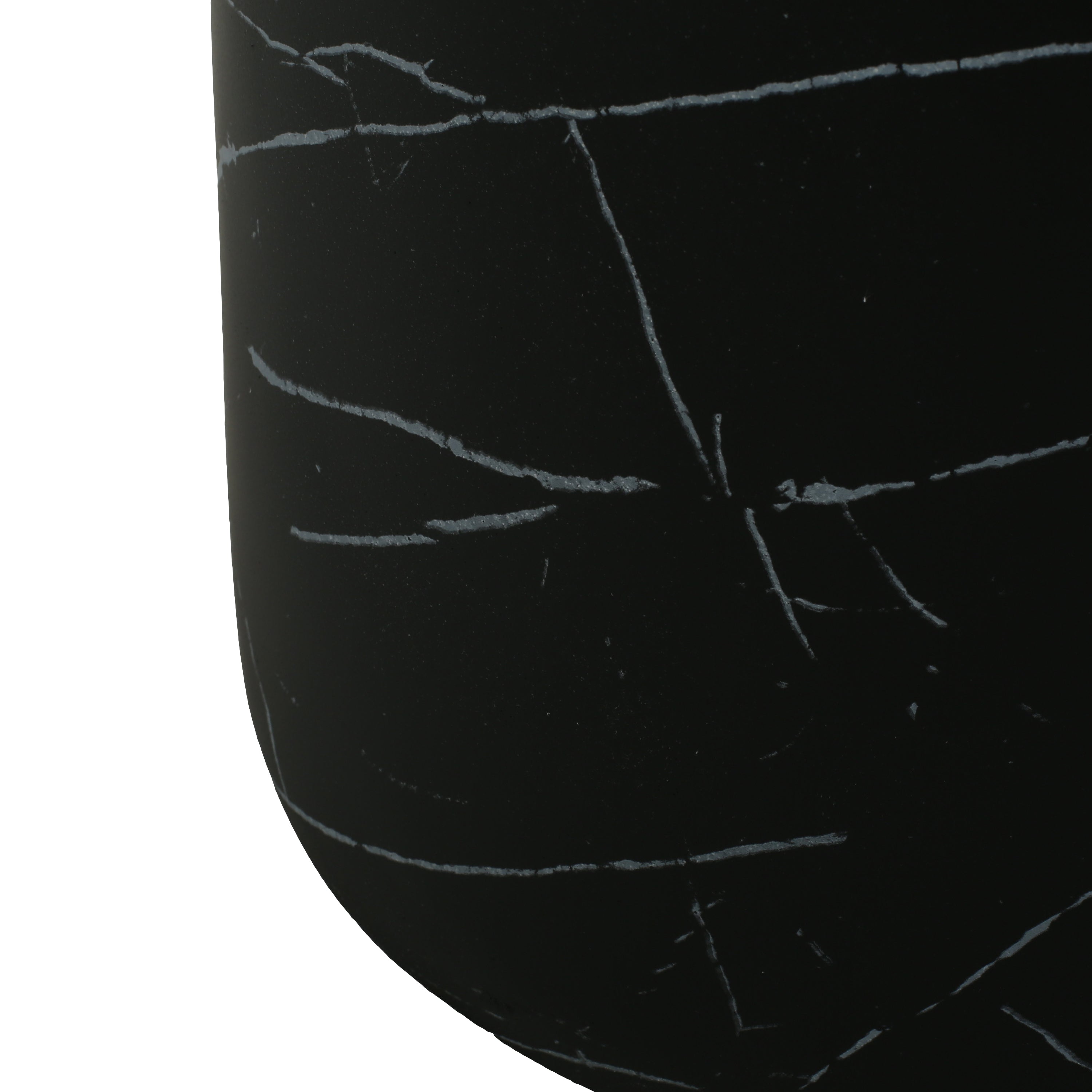 Contemporary Outdoor Lightweight Concrete MGO Side/End Table with Black Marble Finish