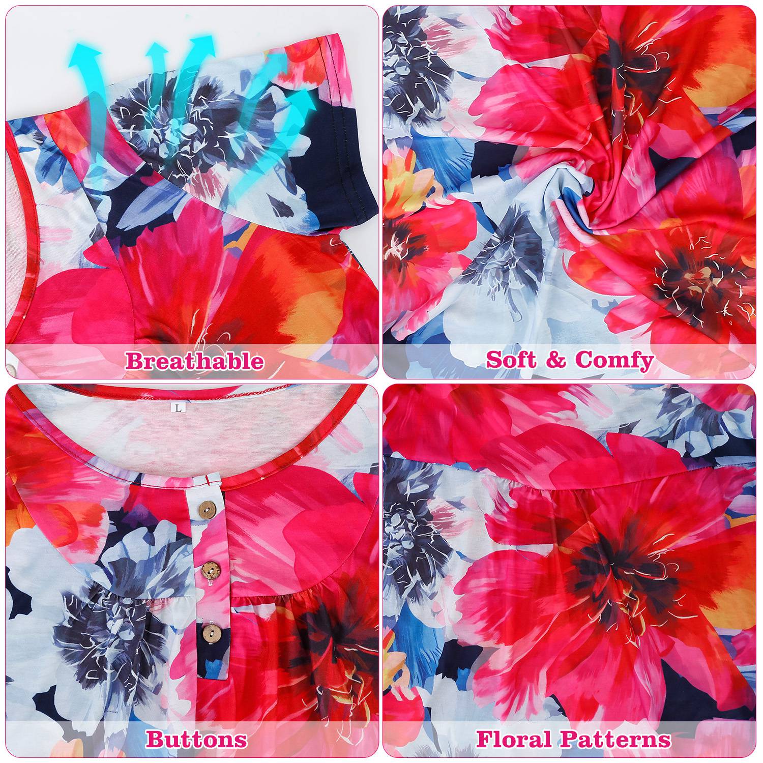 Women Summer Shirts Tops Loose Short