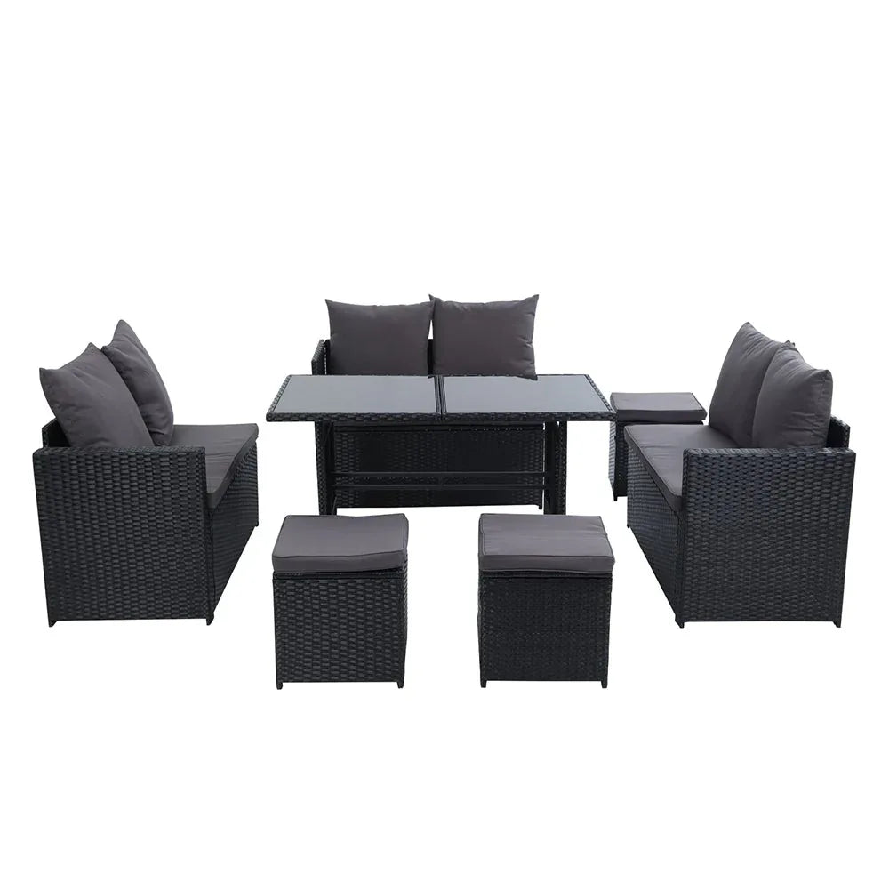 Gardeon Outdoor Furniture Dining Setting Sofa Set Wicker 9 Seater