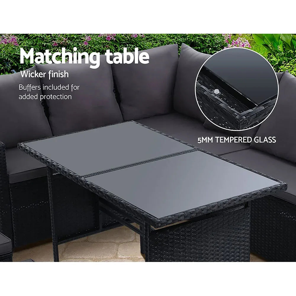 Gardeon Outdoor Furniture Dining Setting Sofa Set Wicker 9 Seater