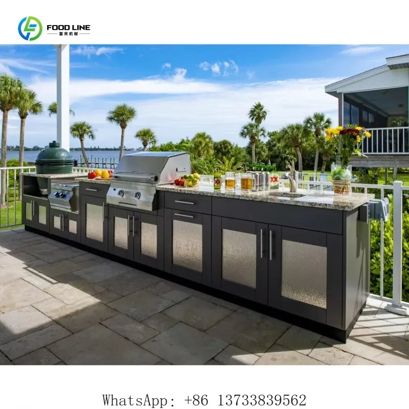 FlipStylez LLC® Customized Outdoor Kitchen Cabinet | 304 Stainless Steel with Powder Coating | Modular BBQ Island