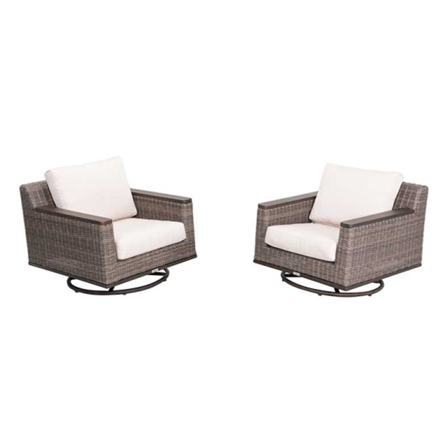 2 Beaufort Wicker Swivel Rocking Chair