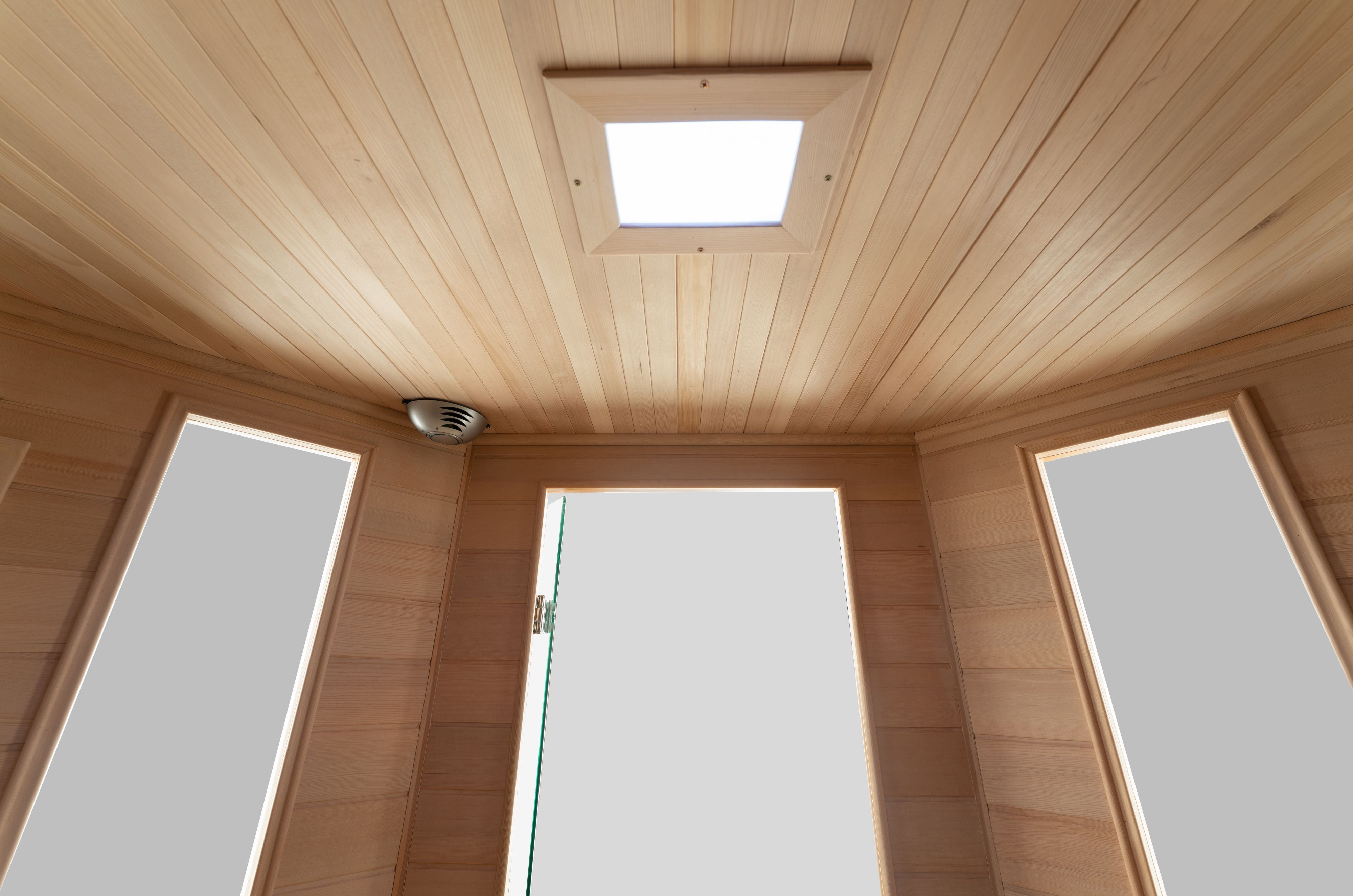 Blisspod | Vienna | Corner Spacious Far Infrared Sauna | Canadian Hemlock Wood | Ultra Low EMF | 12 Heaters | 4-5 Persons
