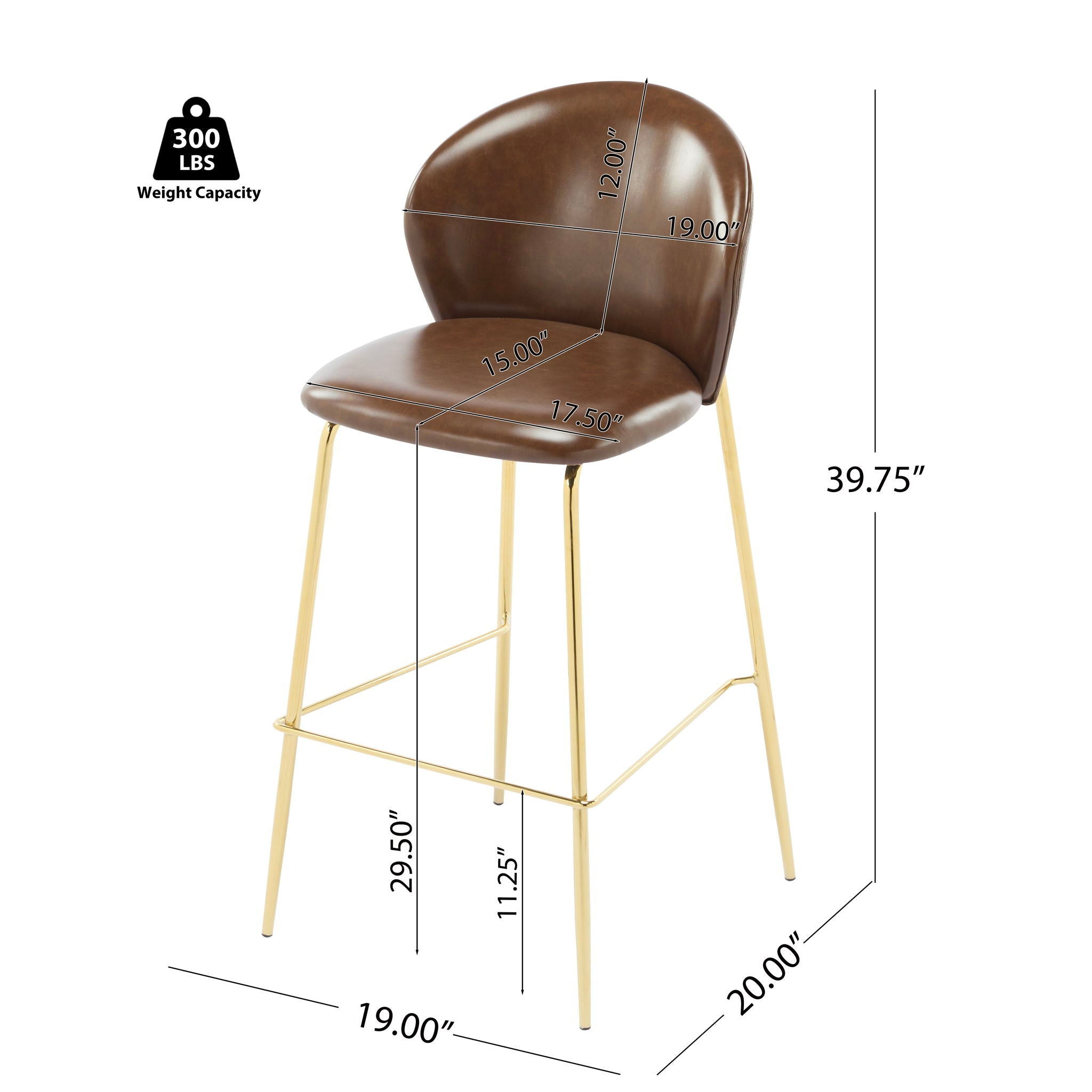 Kira Upholstered Bar Stool Set of 2