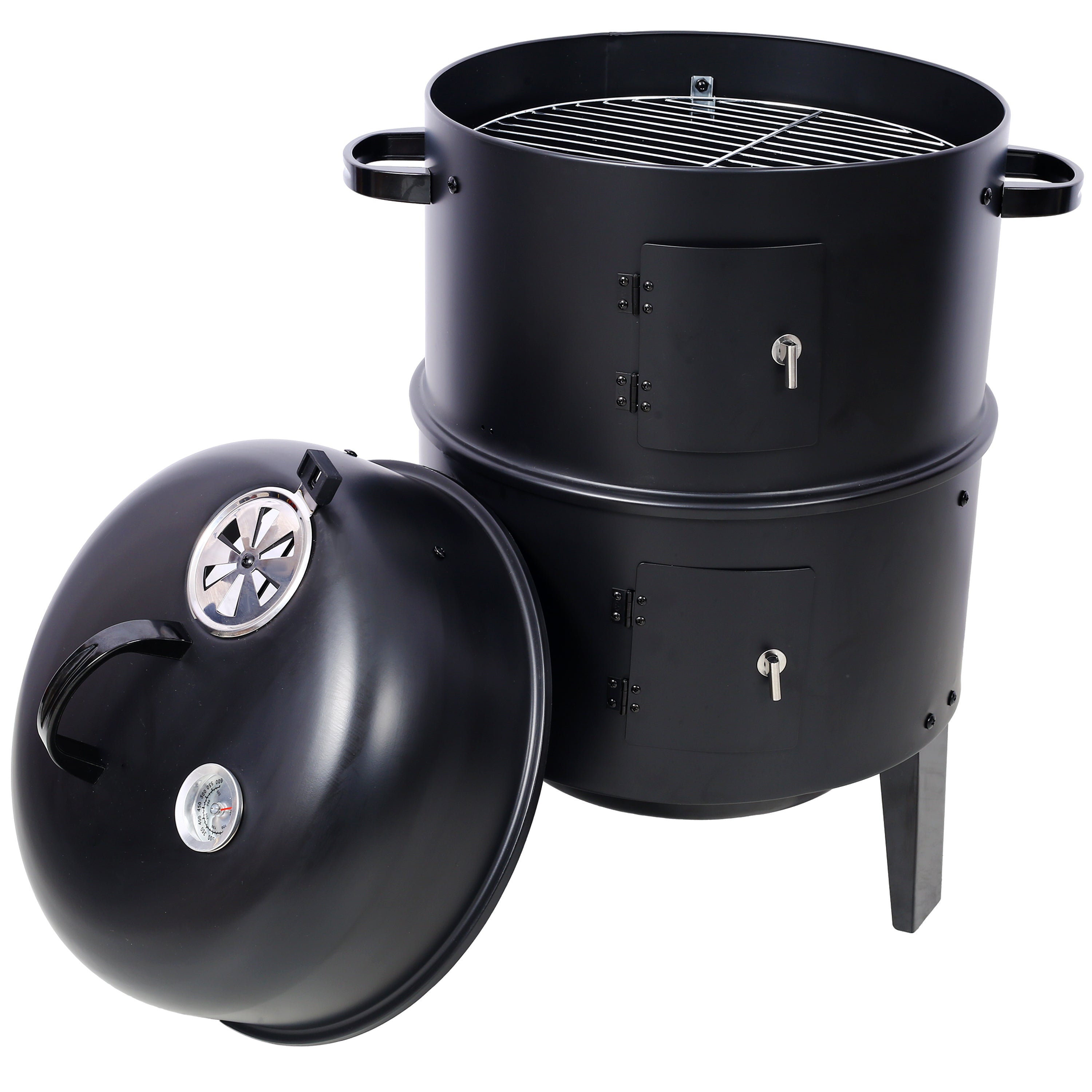 Charcoal Smoker Grill Wood Smoker Grills Outdoor Cooking 16 Inch Portable BBQ