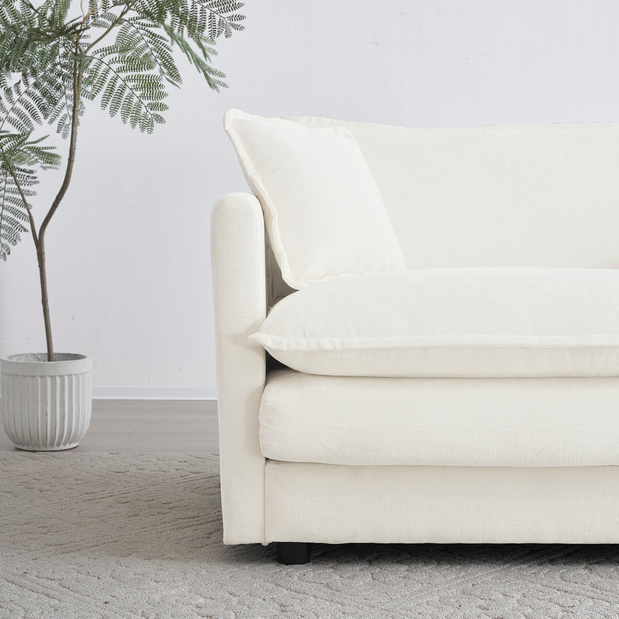 Sofa Set of 2 Chenille Couch, 2+3 Seater Sofa Set Deep Seat Sofa