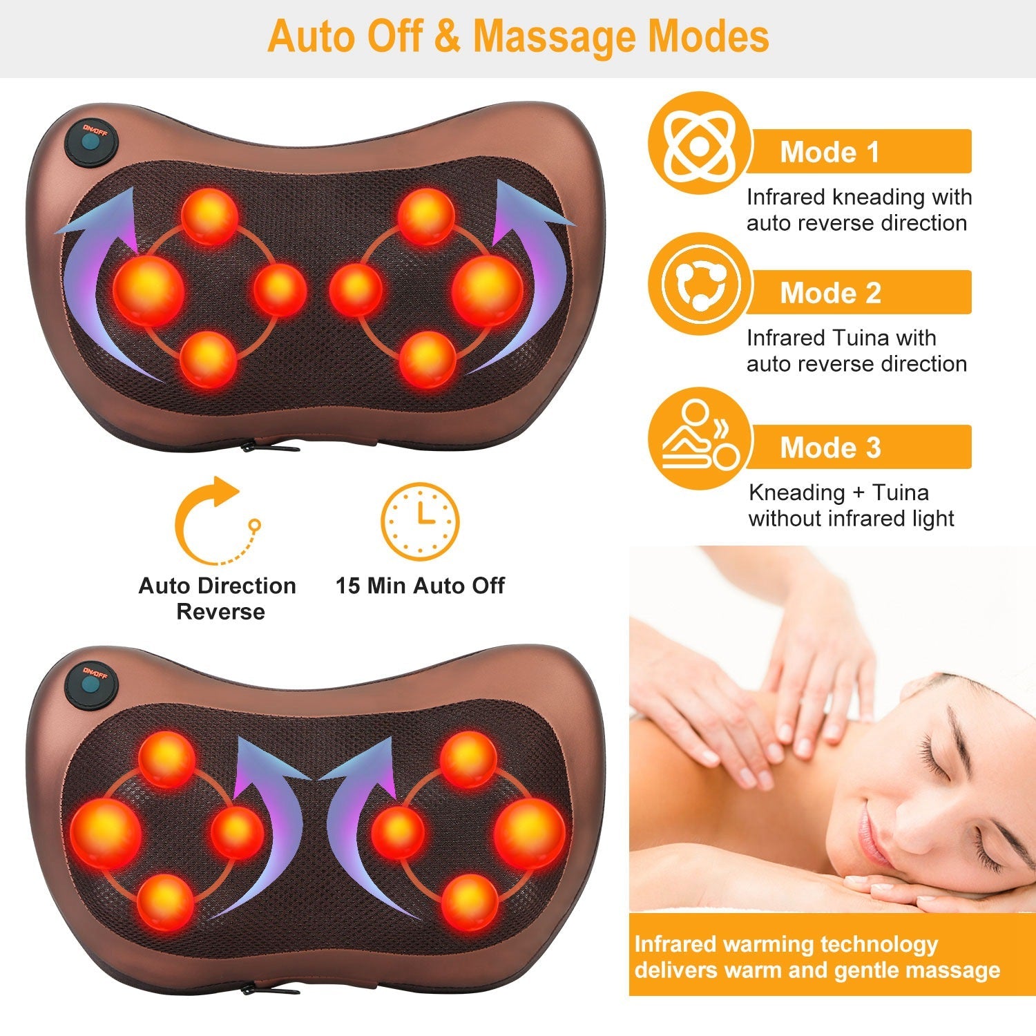 Back Neck Massage Pillow Thermotherapy