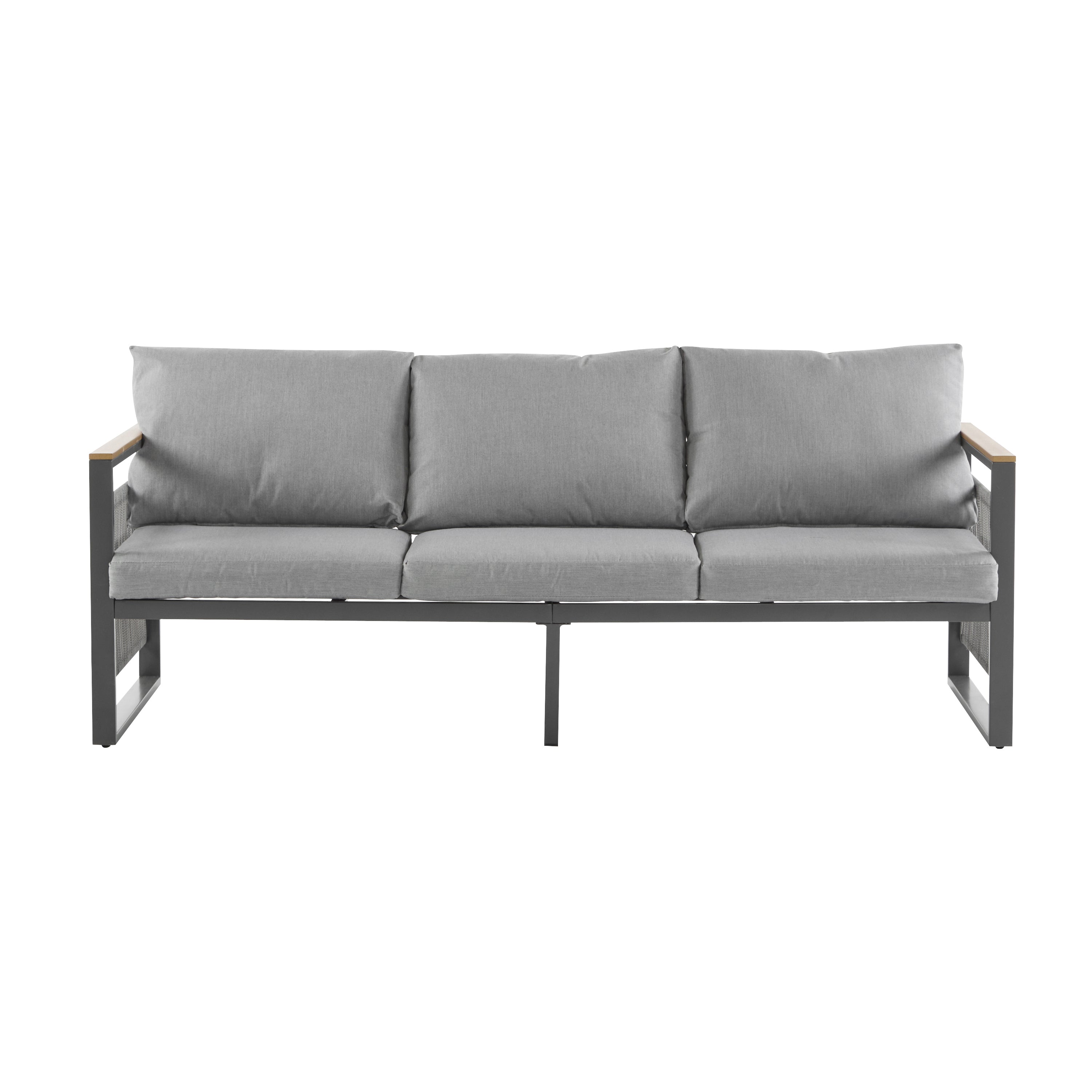4-Pieces Outdoor Metal Patio Furniture Set with Cushions