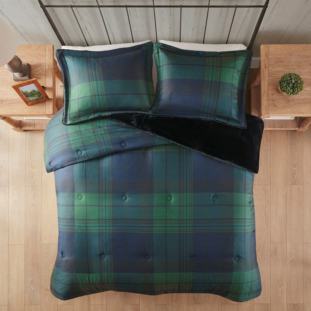 Full/Queen Faux Wool to Faux Fur Down Alternative Comforter Set