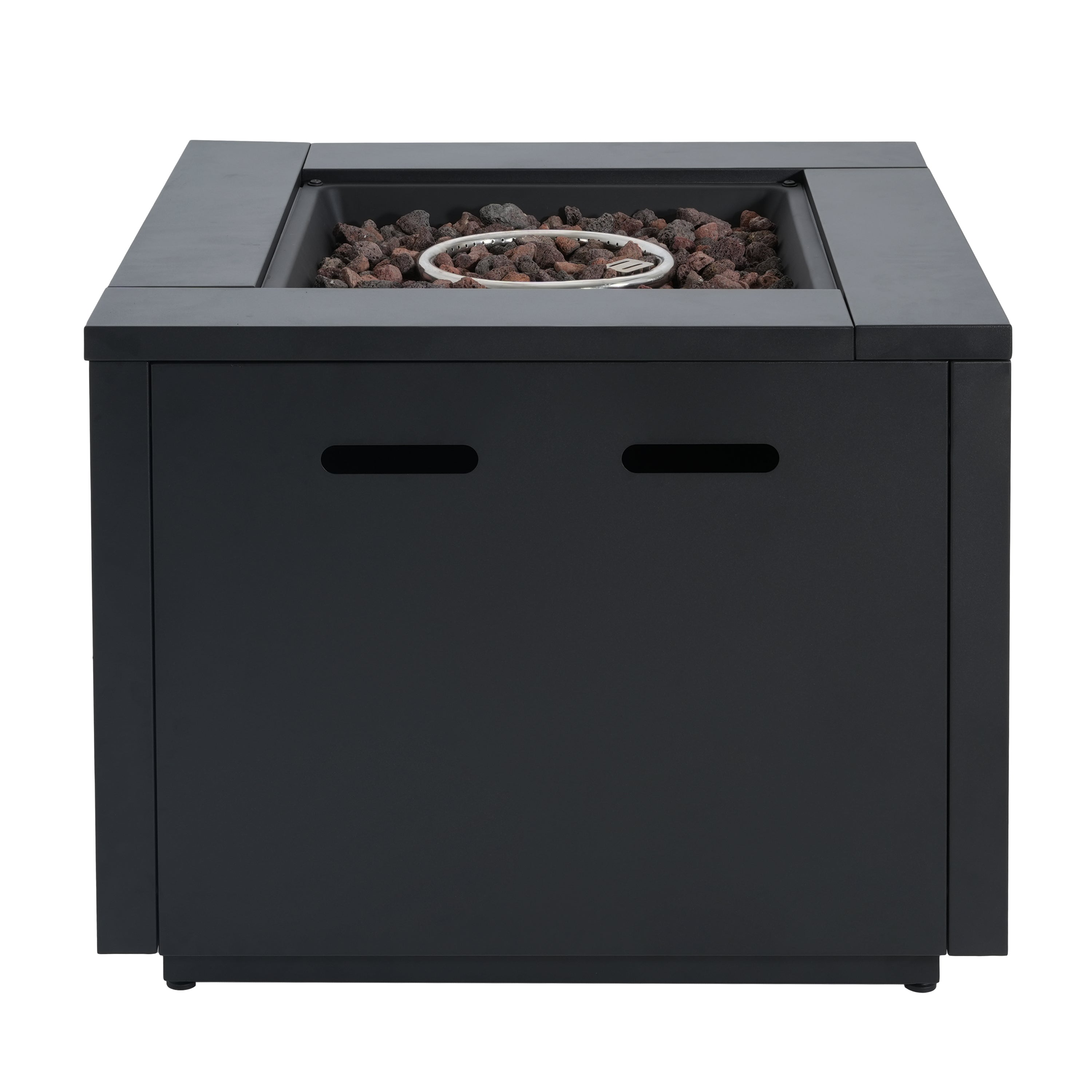 30inch Square Steel Fire Pit Table, in Black,40000BTU
