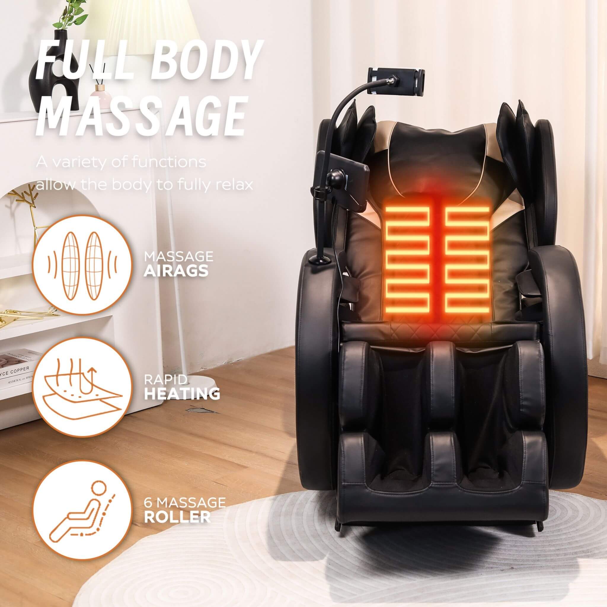 Airvana Tranquil Automatic Zero Gravity Massage Recliner Chair With Full Body Air Pressure (SAK76018)