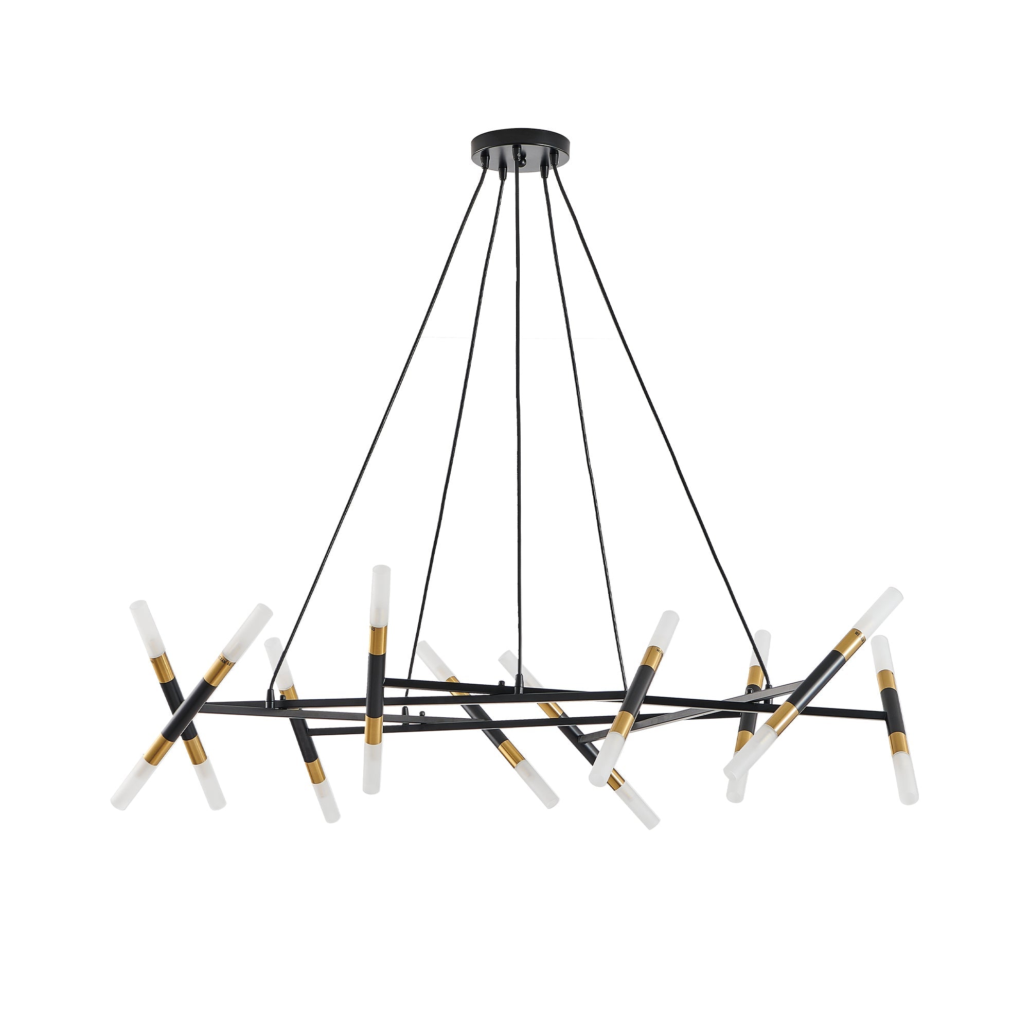 41'' Black & Gold Modern Chandelier Light Fixture