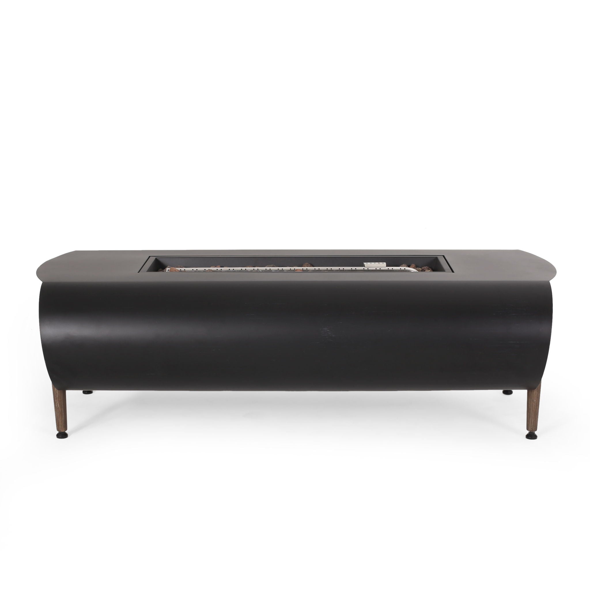 Vernon Rectangle Fire Pit 50,000 BTU - Dark Gray