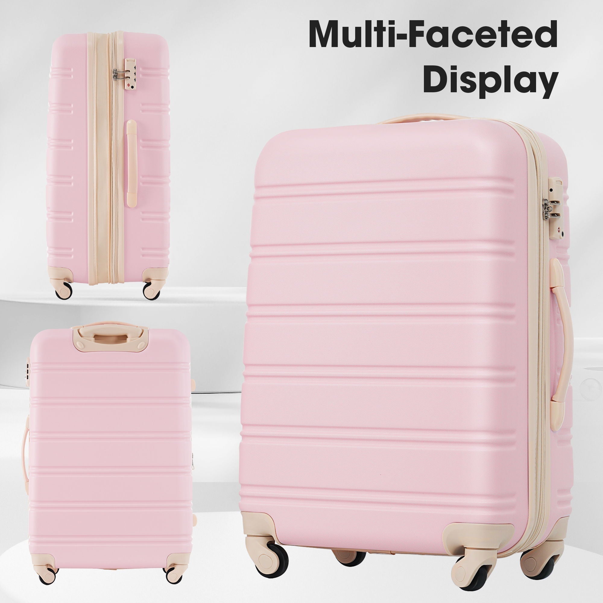 3 Piece Luggage Set Hardside Spinner Suitcase with TSA Lock